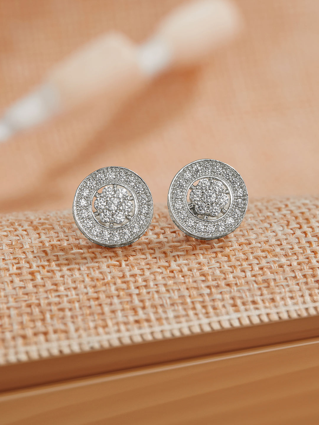 925 Sterling Silver AD Studded Studds Earrings