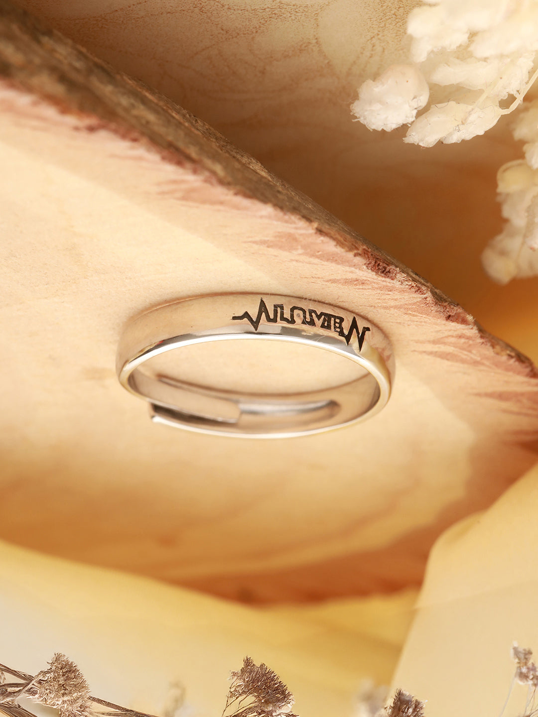 925 Sterling Silver Rhodium Plated  Dailywear Adjustable Band Finger Rings