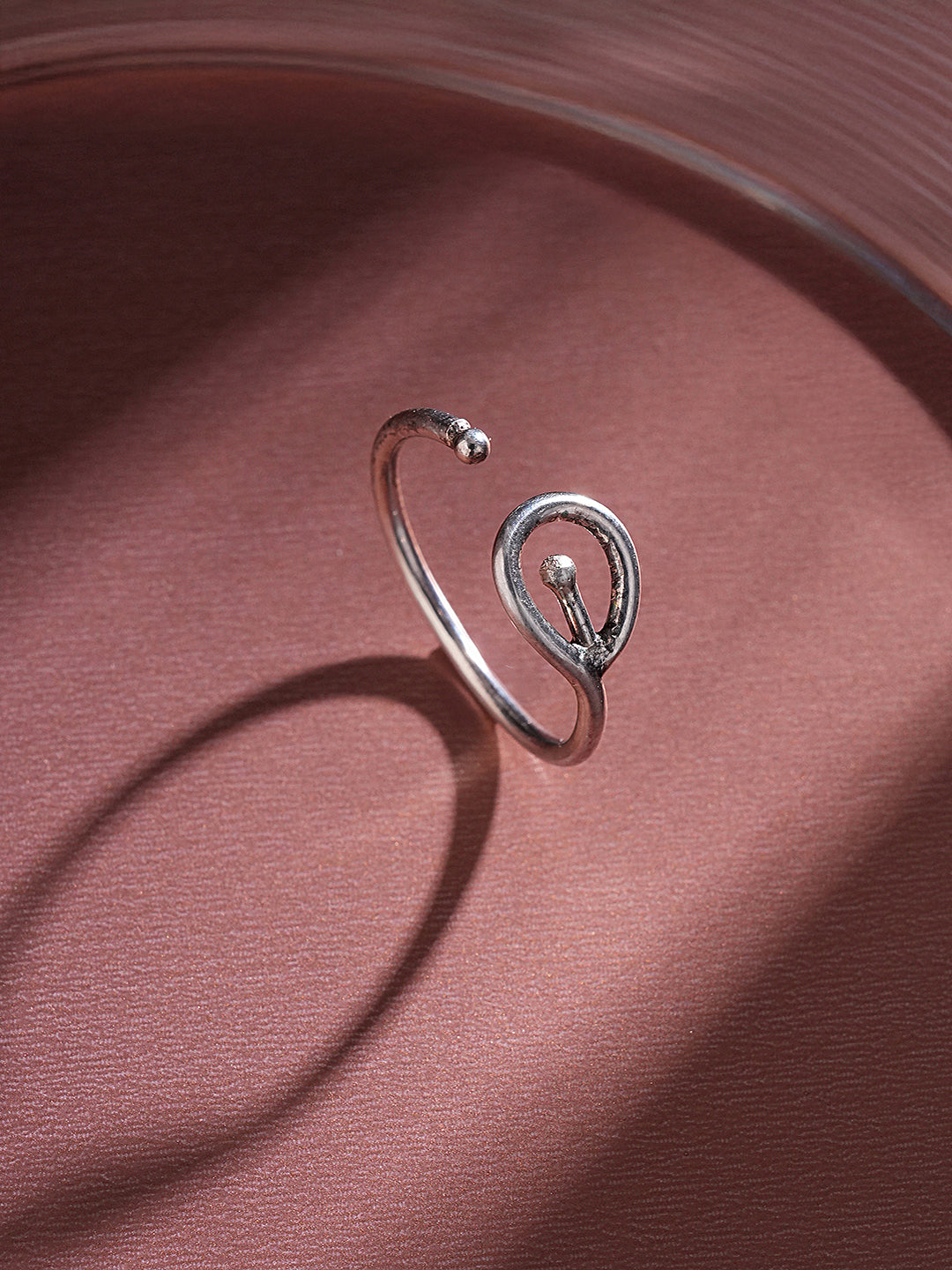 925 Sterling Silver Modern Quirky  Minimal Adjustable Finger Ring