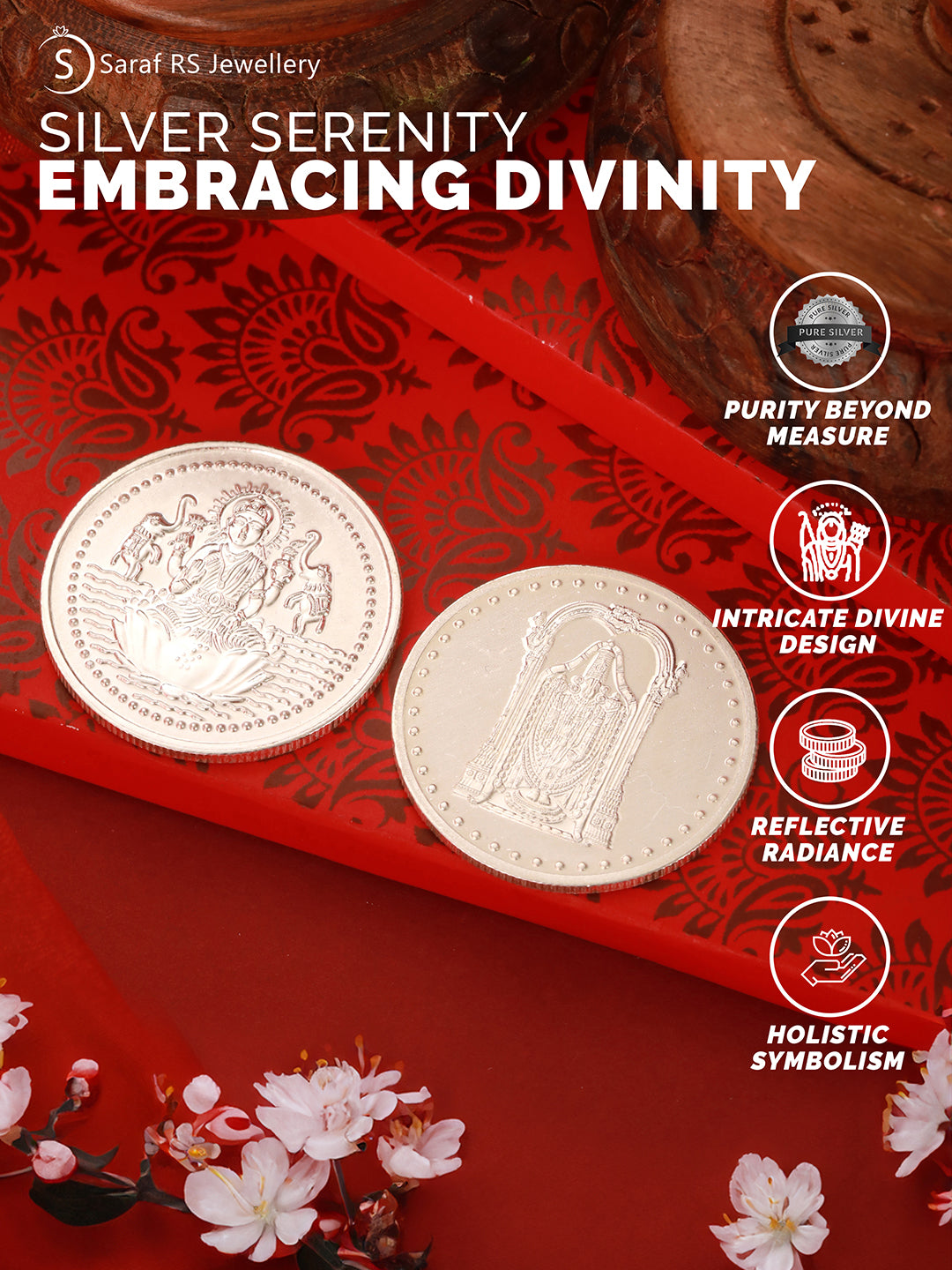 Maa laxmiji Tirupati 20 gram round Silver Coin