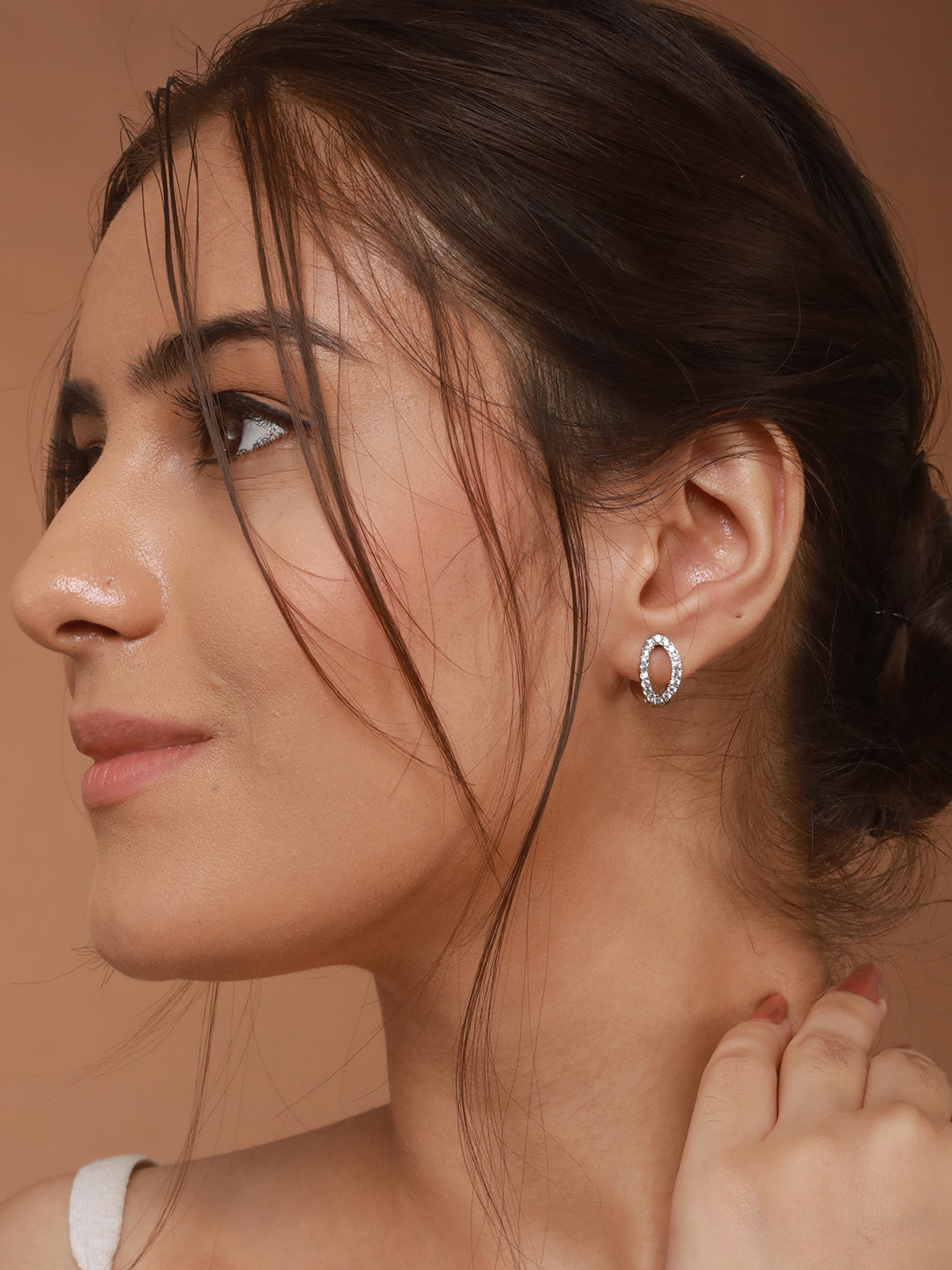 925 Sterling Silver Rhodium Plated minimal Bali Studds Earrings