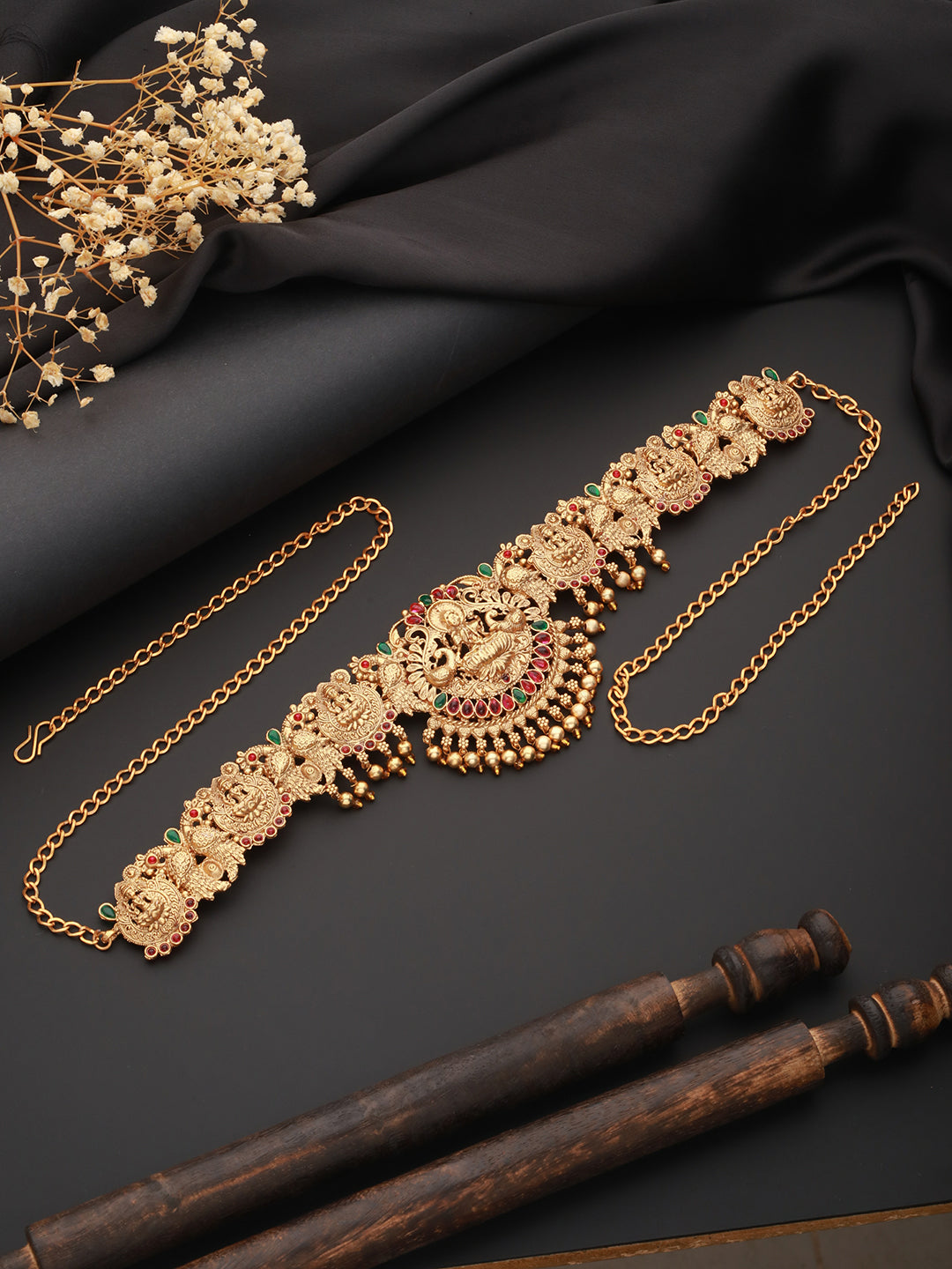 Gold Plated Antique Bridal  Temple Hip Belt Kamarbandh