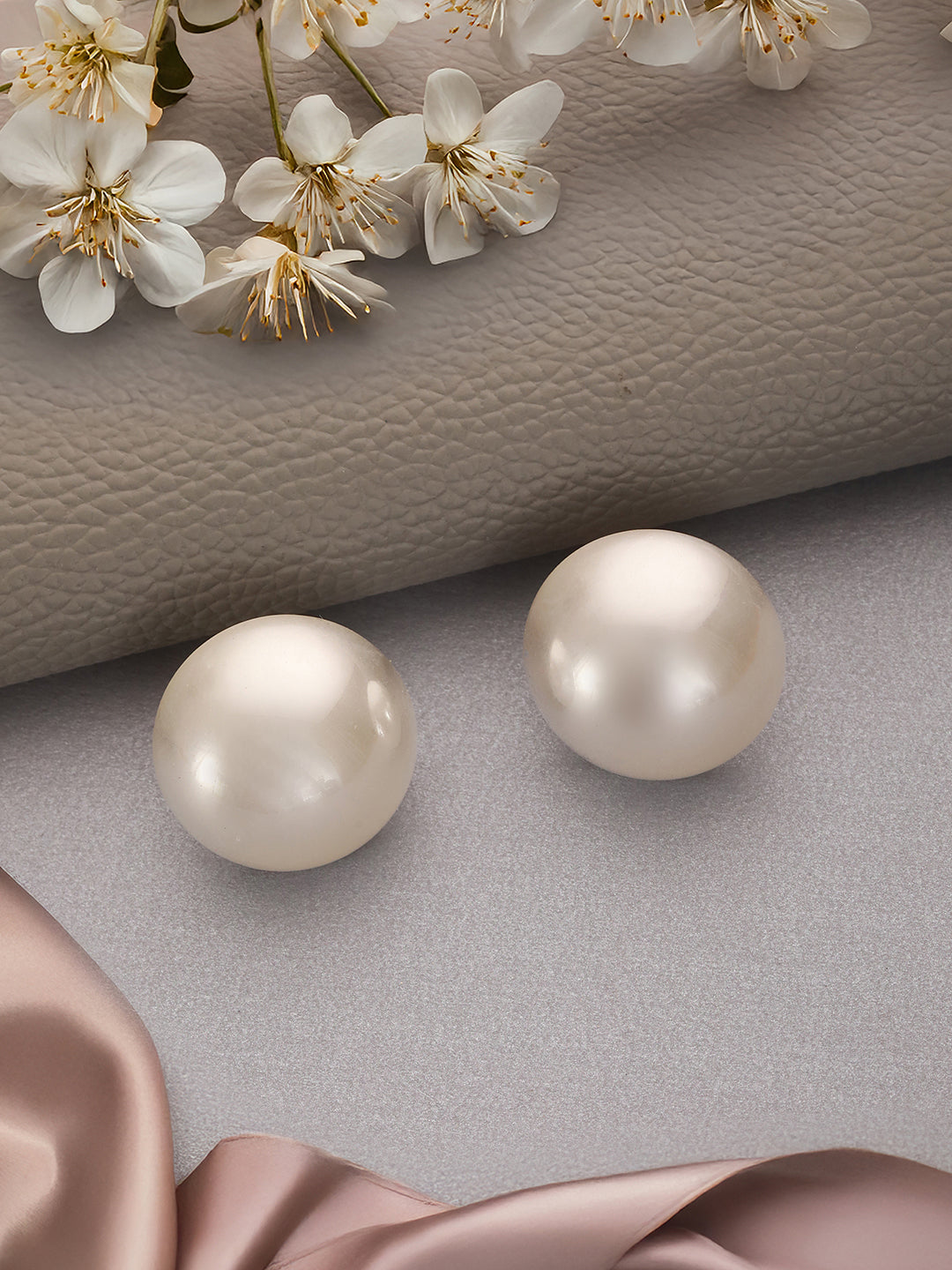 Anti-Tarnish Rhodium Toned Button Pearls Of 20mm  Dailywear Studds Earrings
