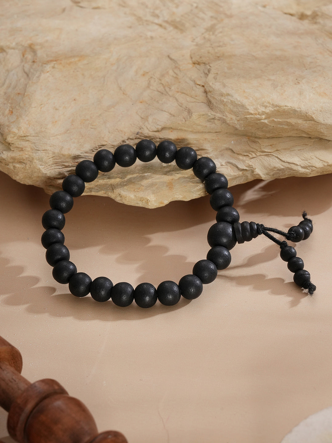 Karungali Mala Original Ebony Wood Beads with Lab Certificate Adjustable Bracelet.