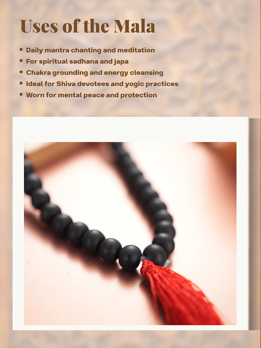 Original Karungali Malai 108 - Beads Original Ebony Wood With Lab Certificate.