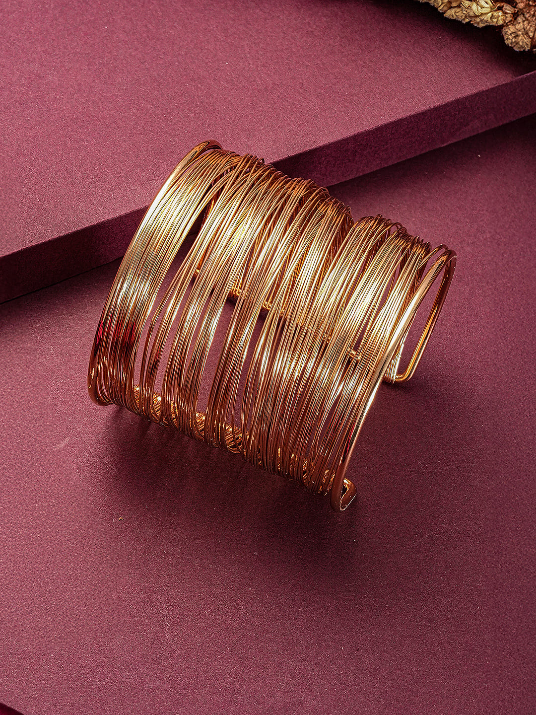 Gold Tones Multi layered Designer  Cuff Bracelet