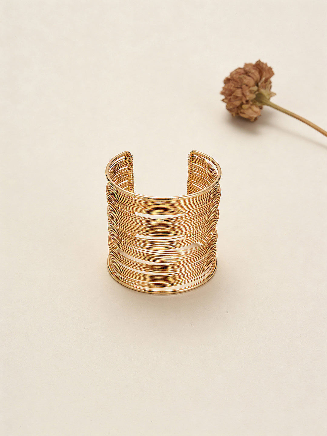 Gold Tones Multi layered Designer  Cuff Bracelet