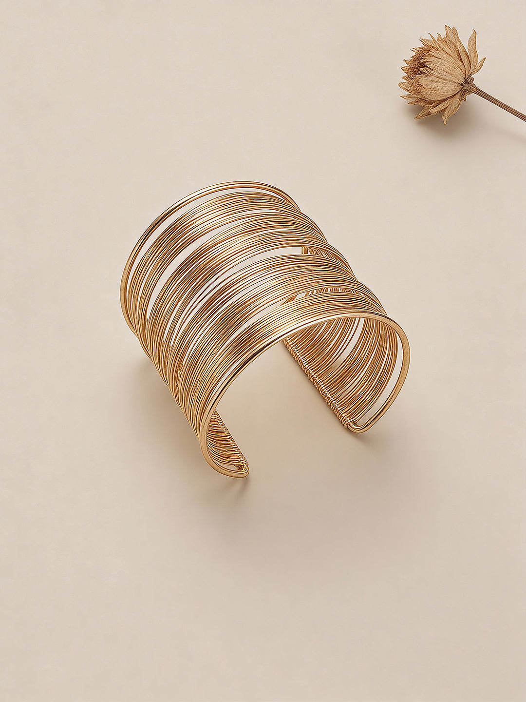 Gold Tones Multi layered Designer  Cuff Bracelet