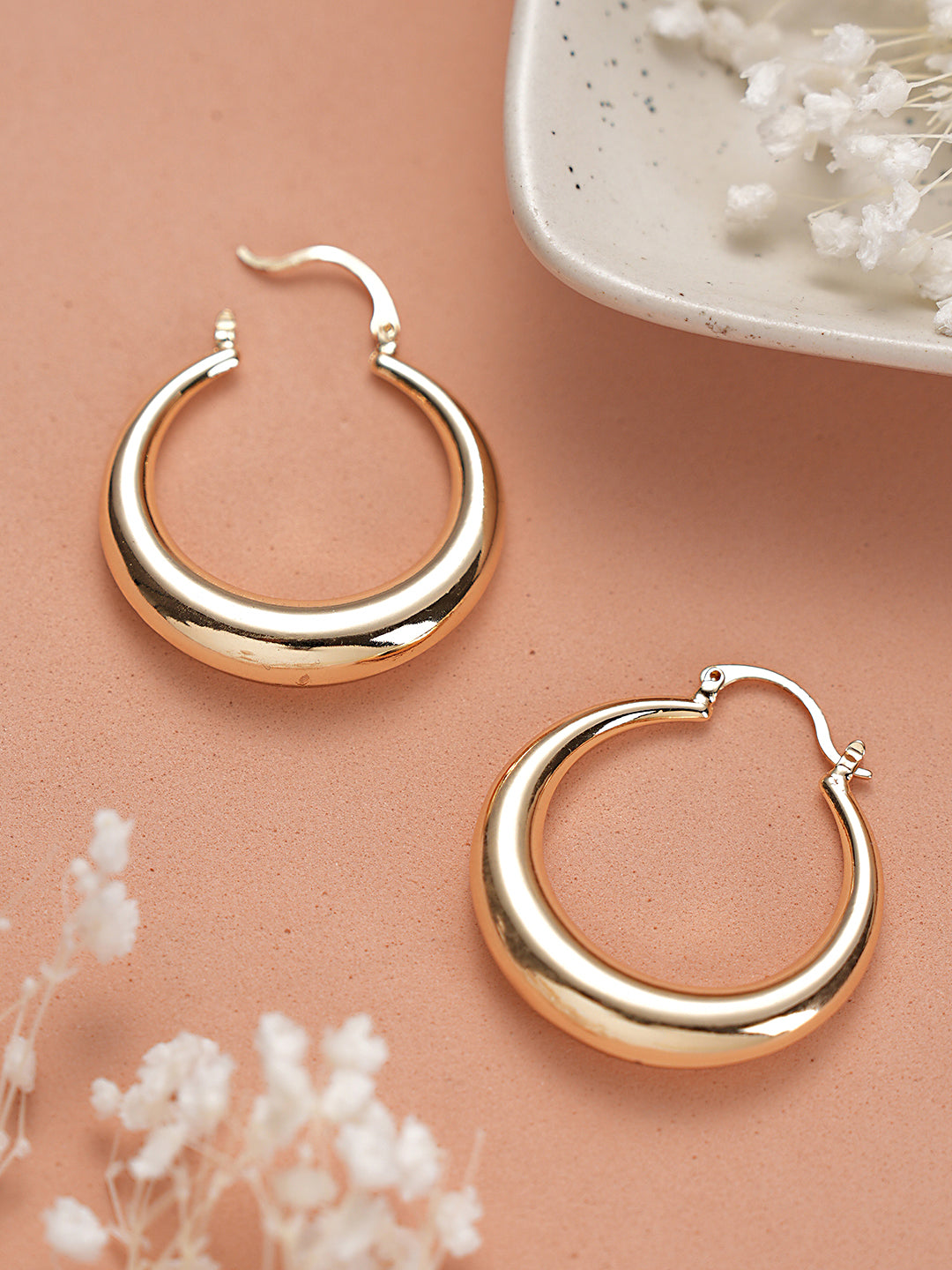 Anti-Tarnish Gold Plated Chic Chunky Hoop Earrings