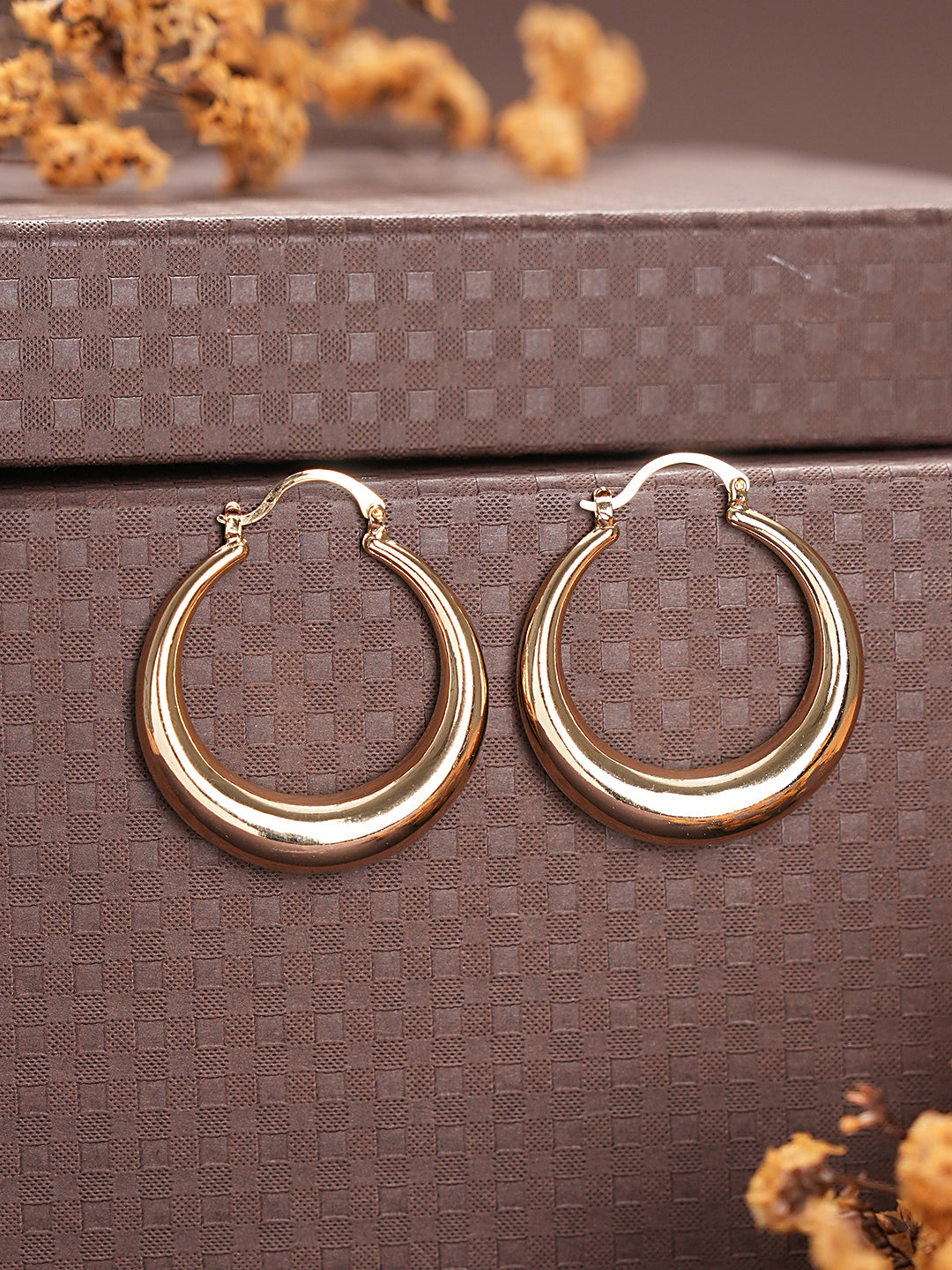 Anti-Tarnish Gold Plated Chic Chunky Hoop Earrings