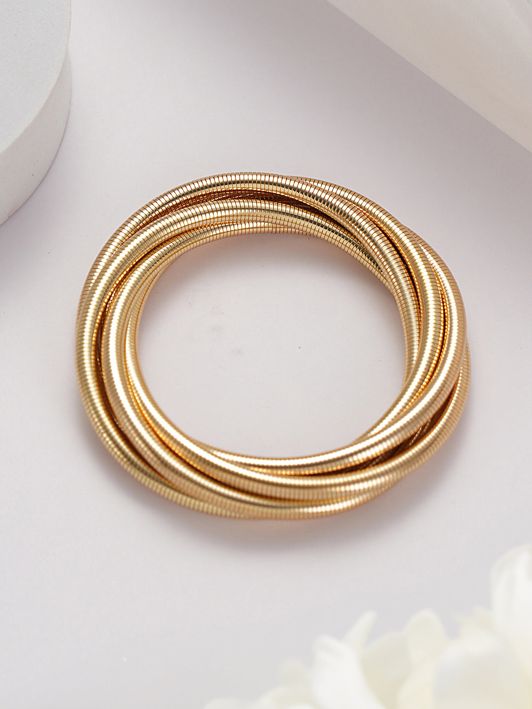 Anti-Tarnish 18k Gold plated Wrapped Snake Bangle Bracelet