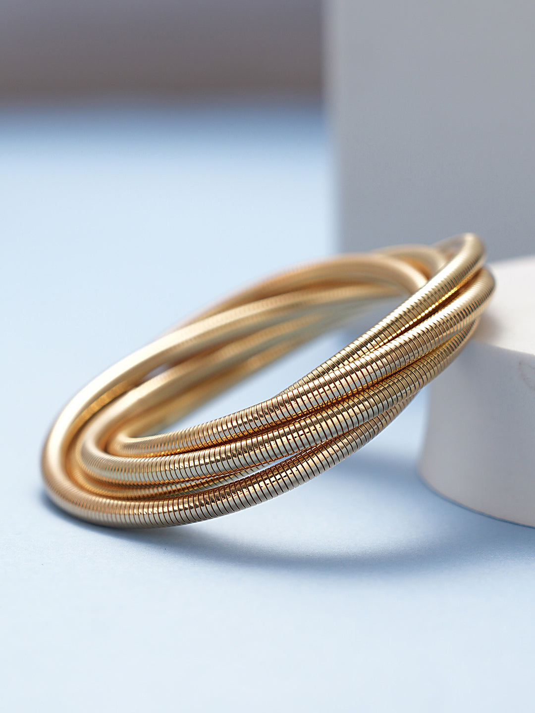 Anti-Tarnish 18k Gold plated Wrapped Snake Bangle Bracelet