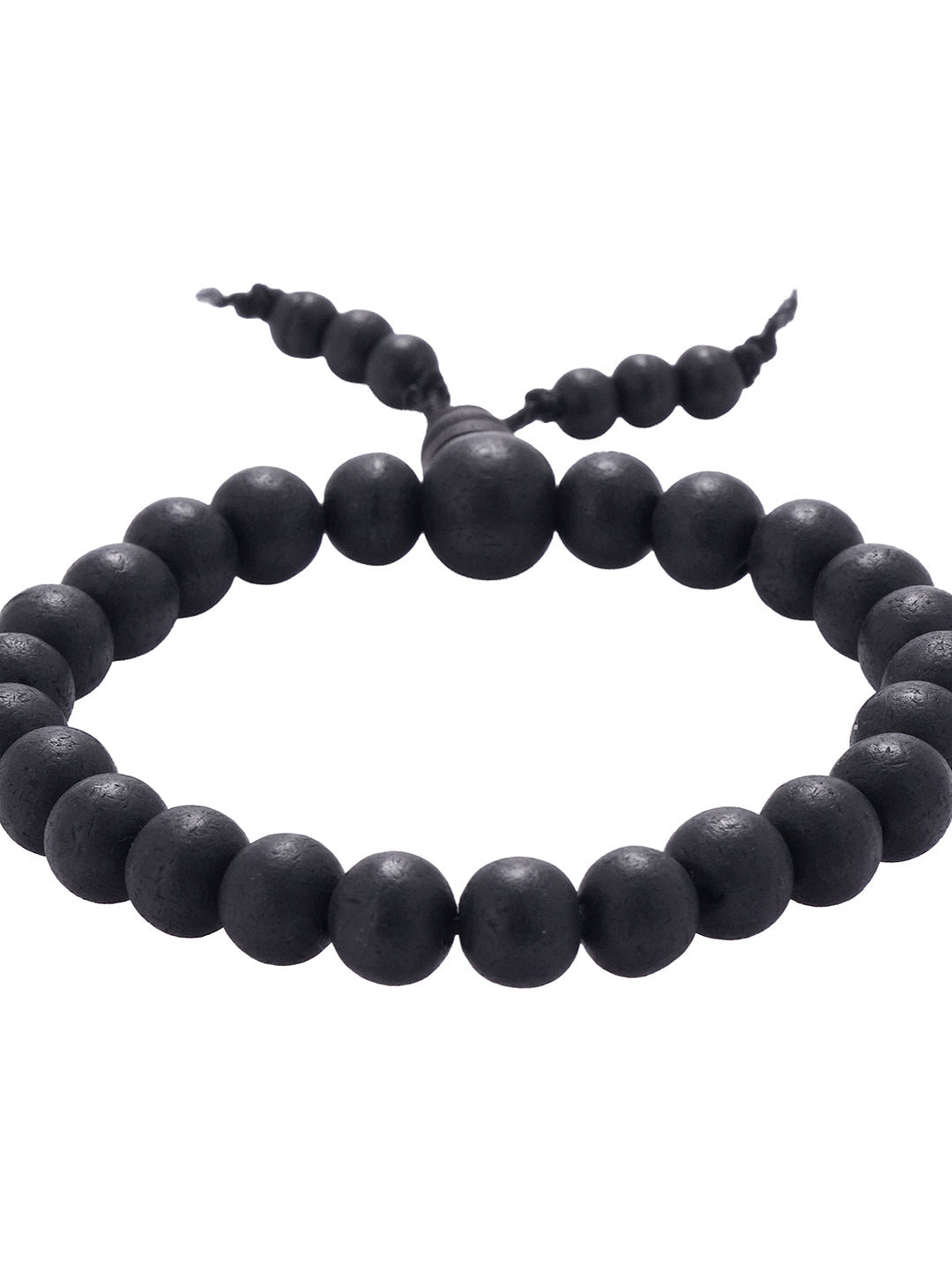 Karungali Mala Original Ebony Wood Beads with Lab Certificate Adjustable Bracelet.