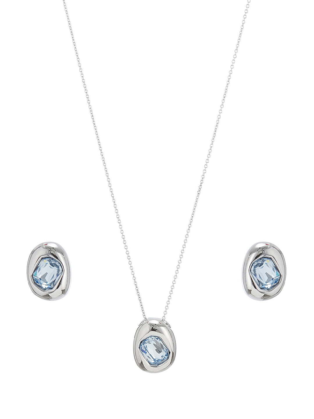 Shine with Elegance Blue Pendant & Earrings Set