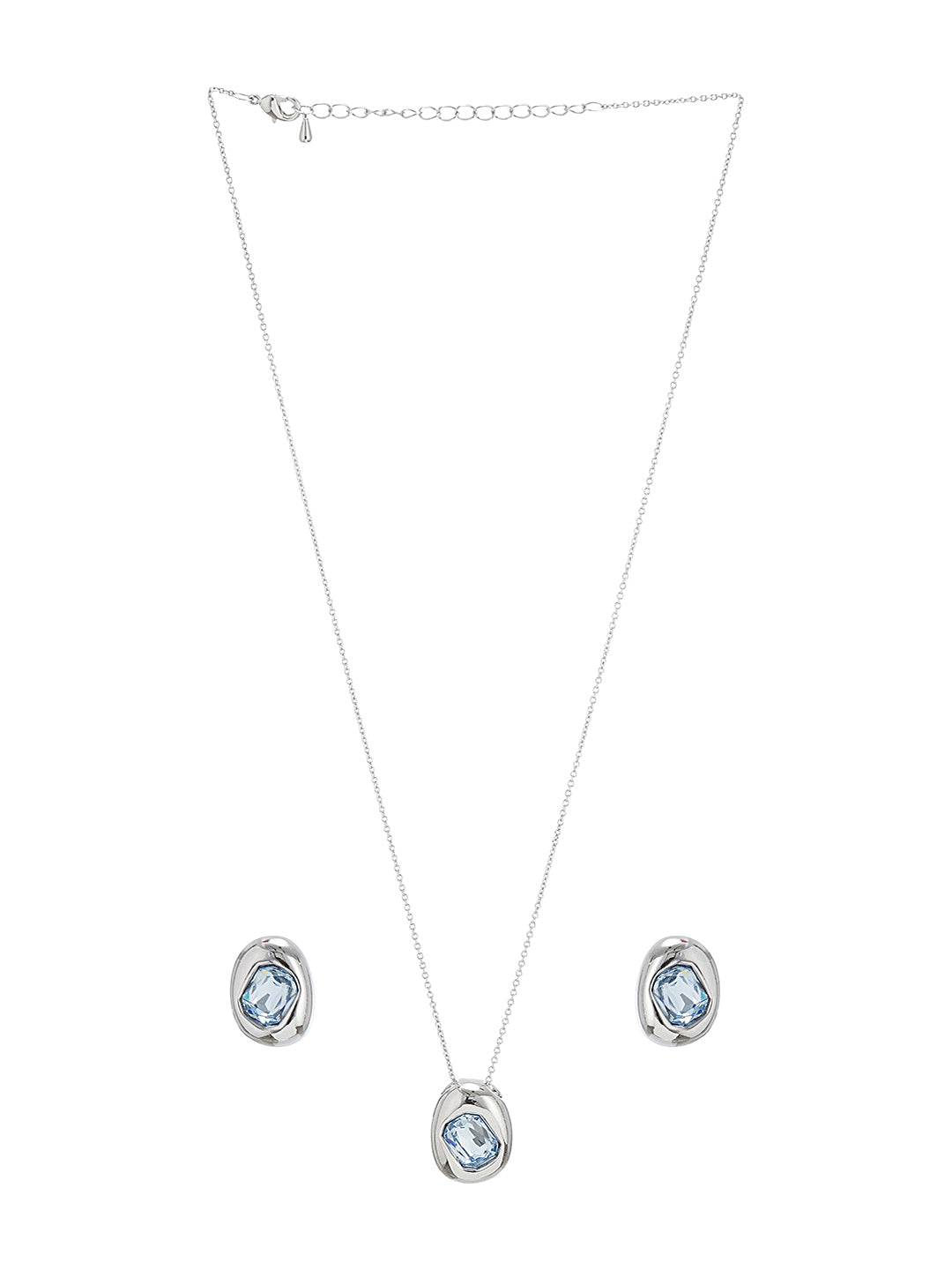 Shine with Elegance Blue Pendant & Earrings Set
