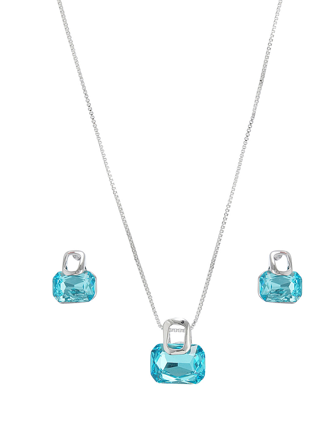 Trendy Rectangular Blue Pendant eye-catching design