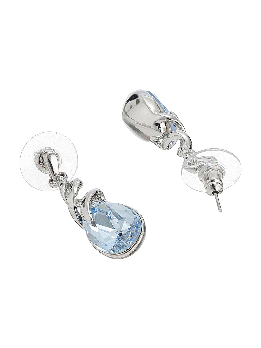 Elegant Blue Teardrop Pendant Necklace & Earrings Set