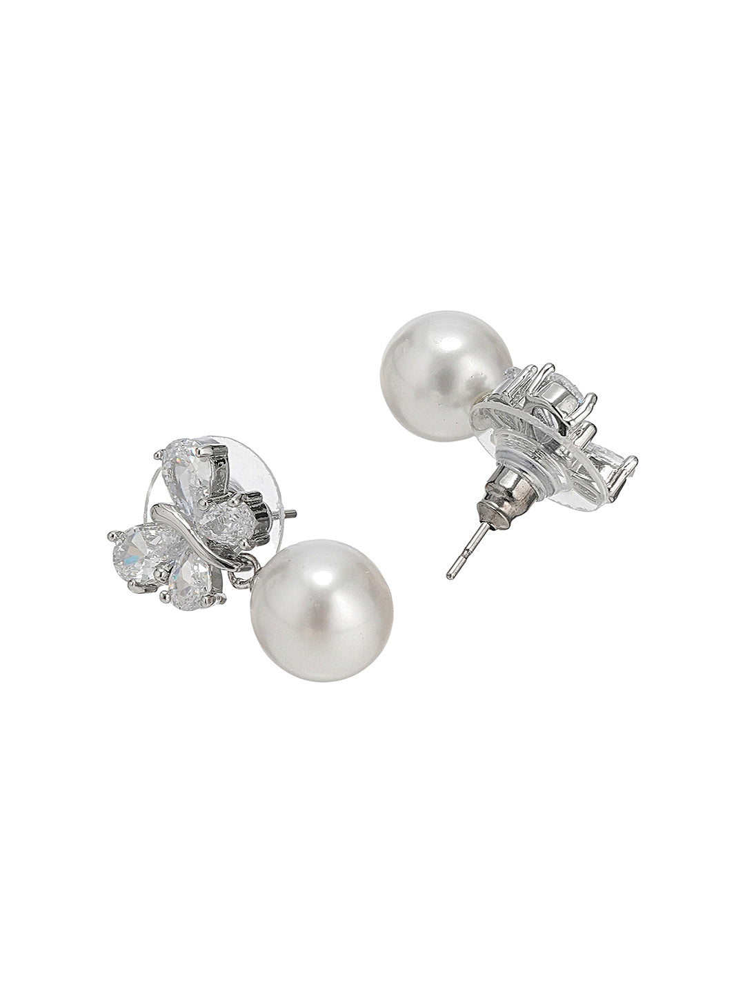 Elegant Pearl & Butterfly Pendant with Matching Earrings
