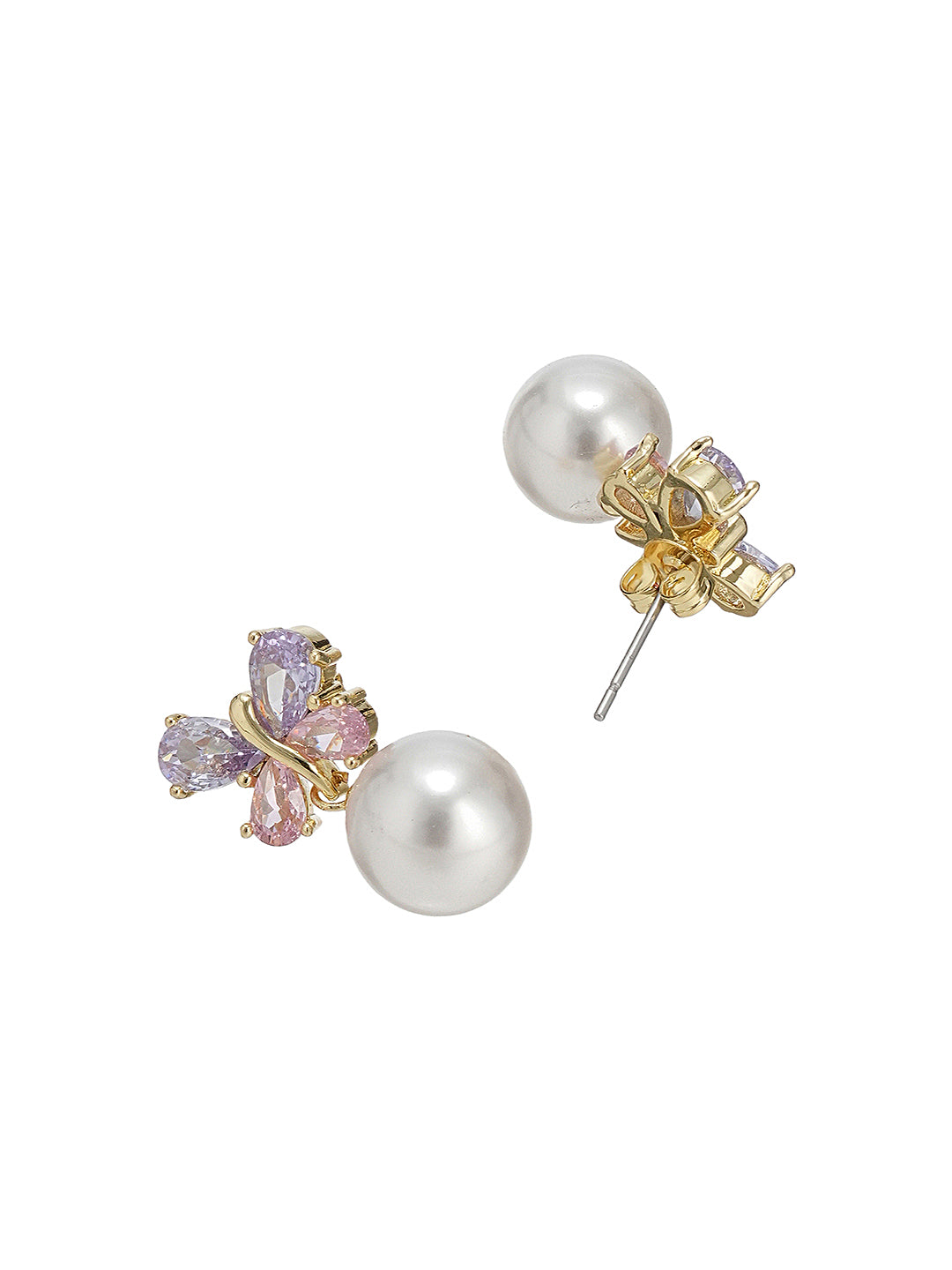 Elegant Butterfly Pearl Pendant Necklace & Earrings Set for Women