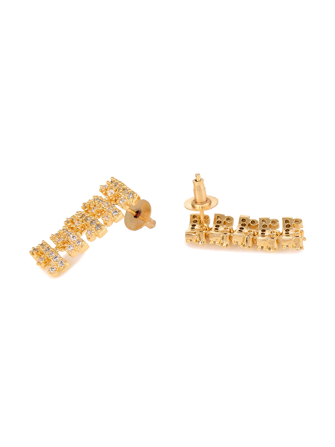 Gold Plated white AD Studded fancy Choker Necklace and Earrings Set