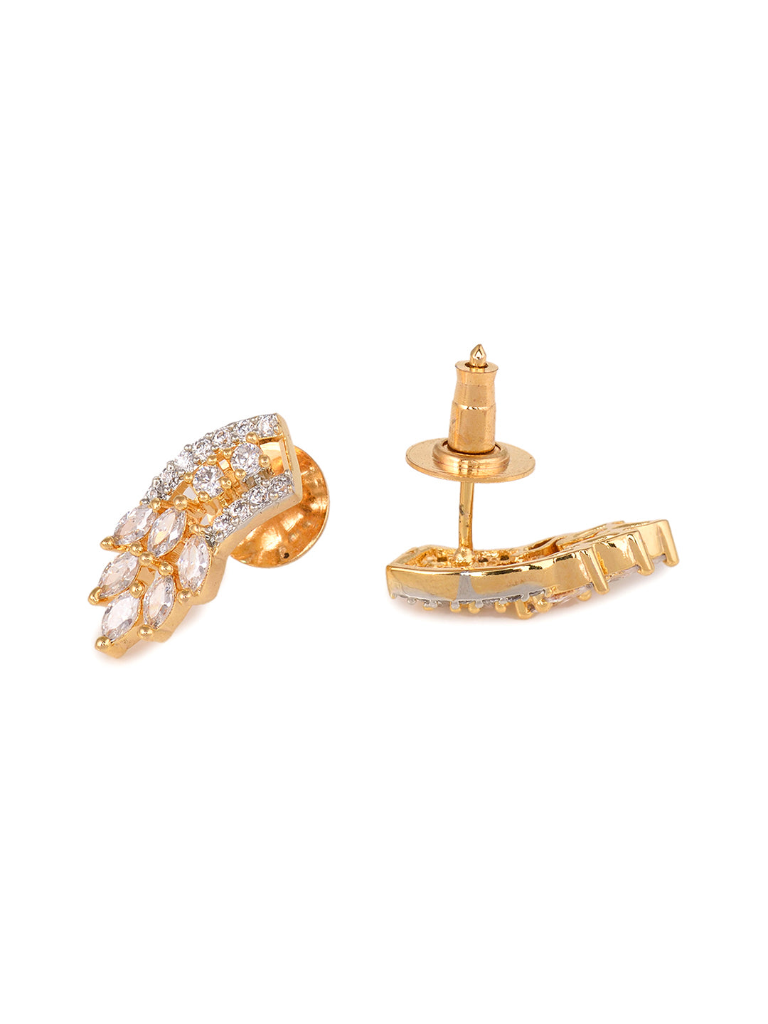 Gold Plated Black Beads AD Studded Designer Mangalsutra Combo Earrings Set