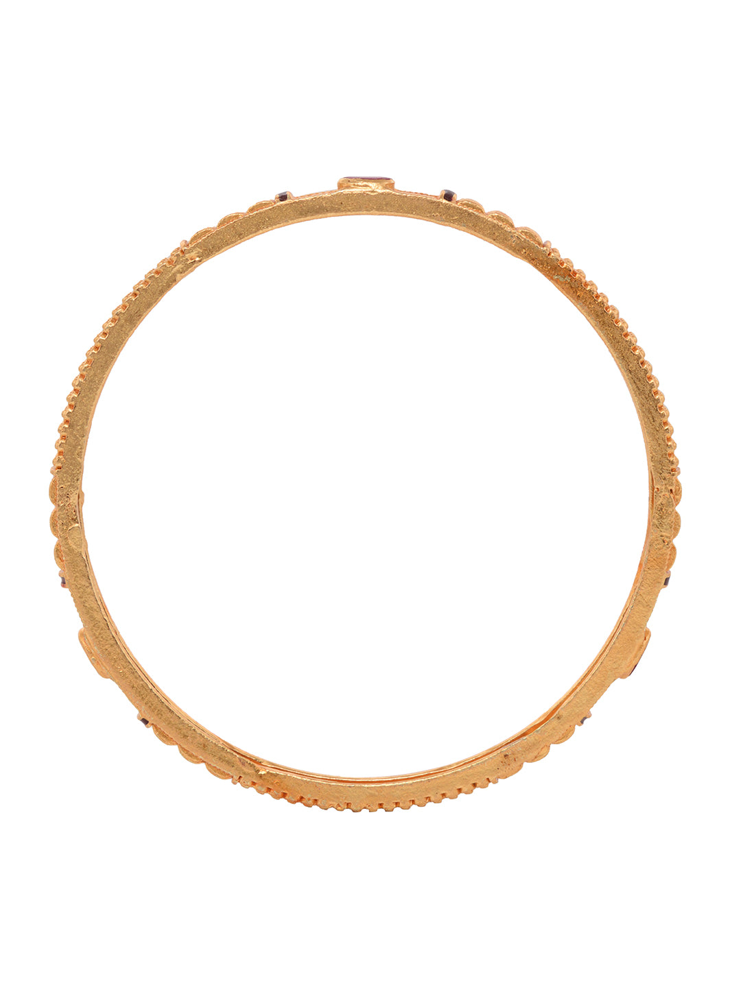 Set Of 2 Gold Plated Pink Stone Studded handcrafted Bangles