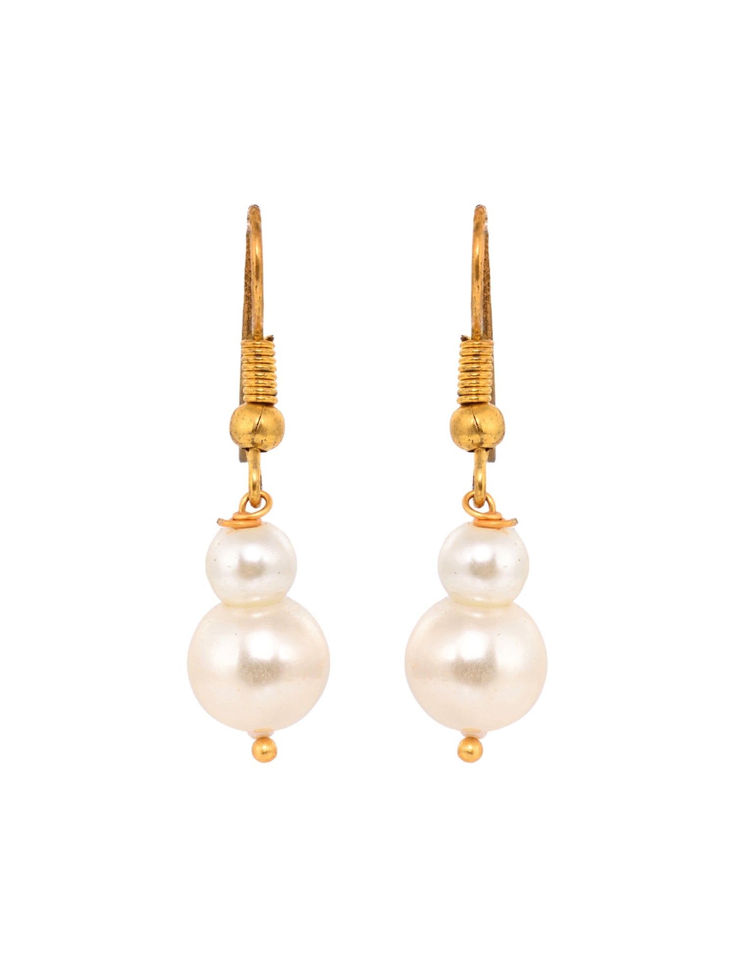 White Pearls Multi Layered Elegant Mala Jewellery Set Dropdown Earrings