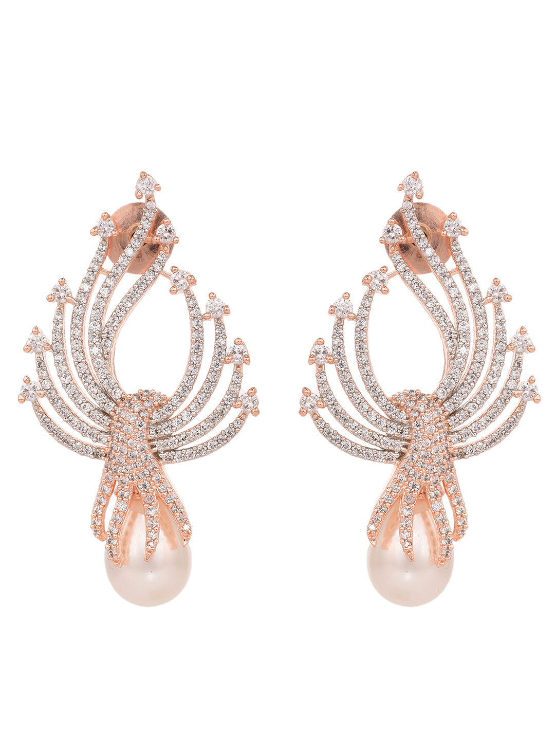 Luxurious Pearl & AD Studded Contemporary Earring