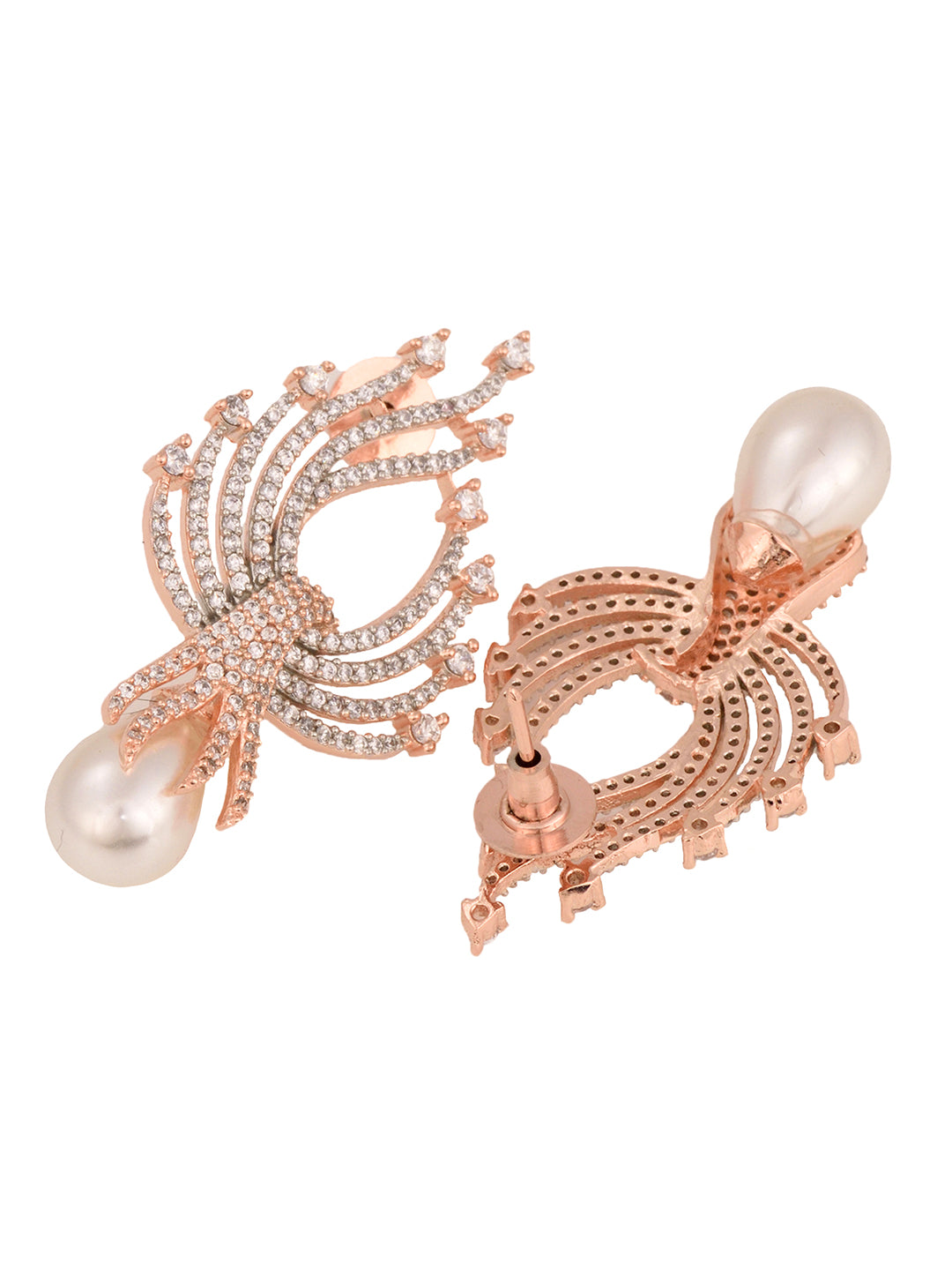 Luxurious Pearl & AD Studded Contemporary Earring