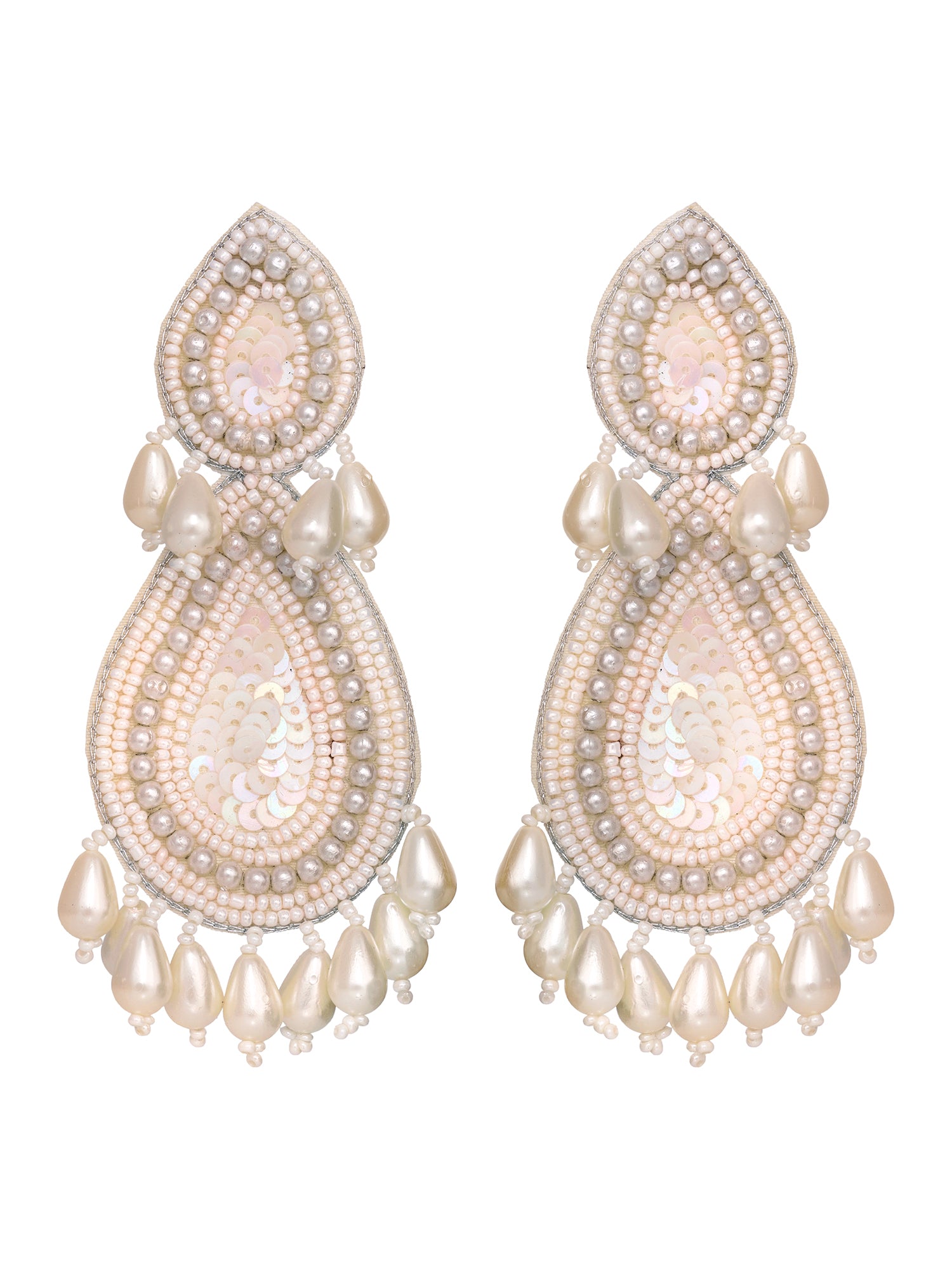 White Contemporary Drop Earrings