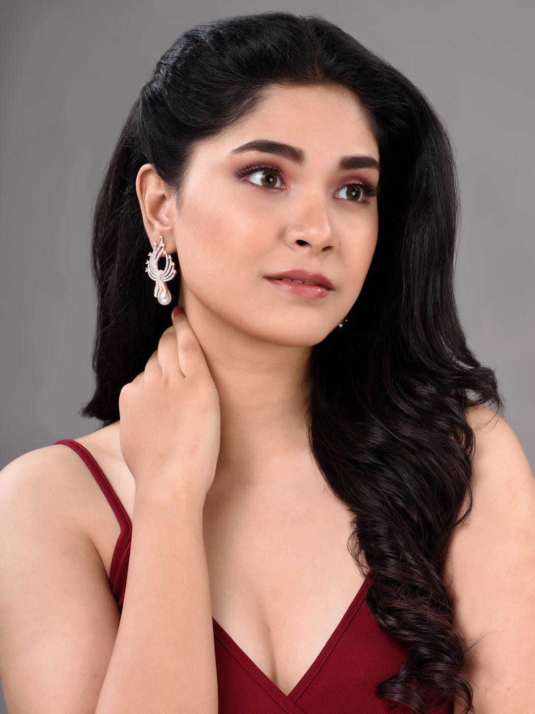 Luxurious Pearl & AD Studded Contemporary Earring