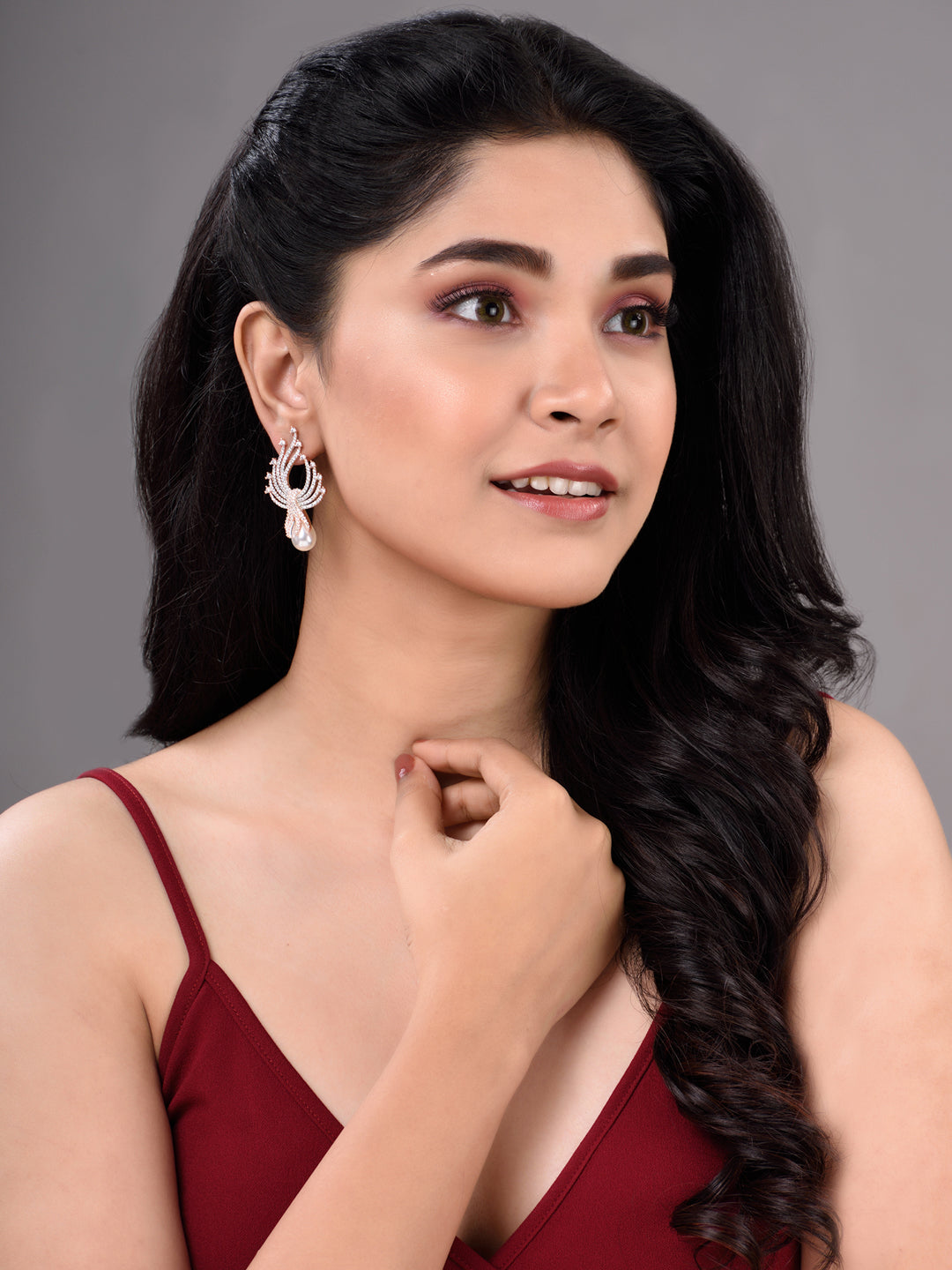 Luxurious Pearl & AD Studded Contemporary Earring