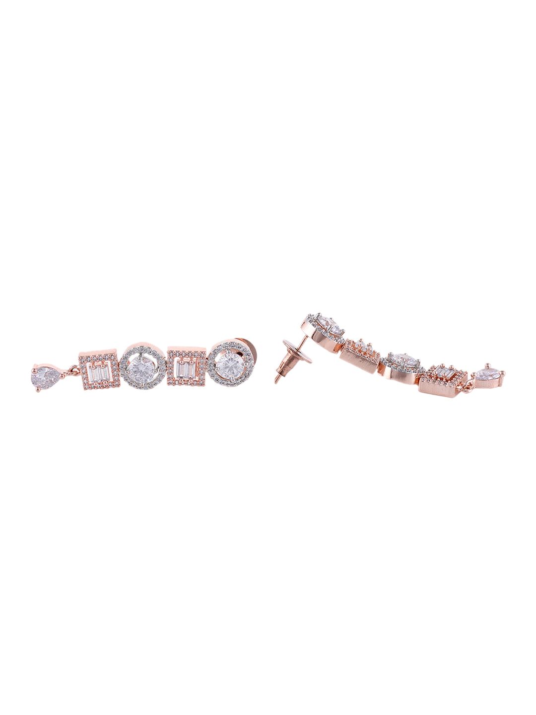 Beautiful light necklace set matching earrings, rose gold plated