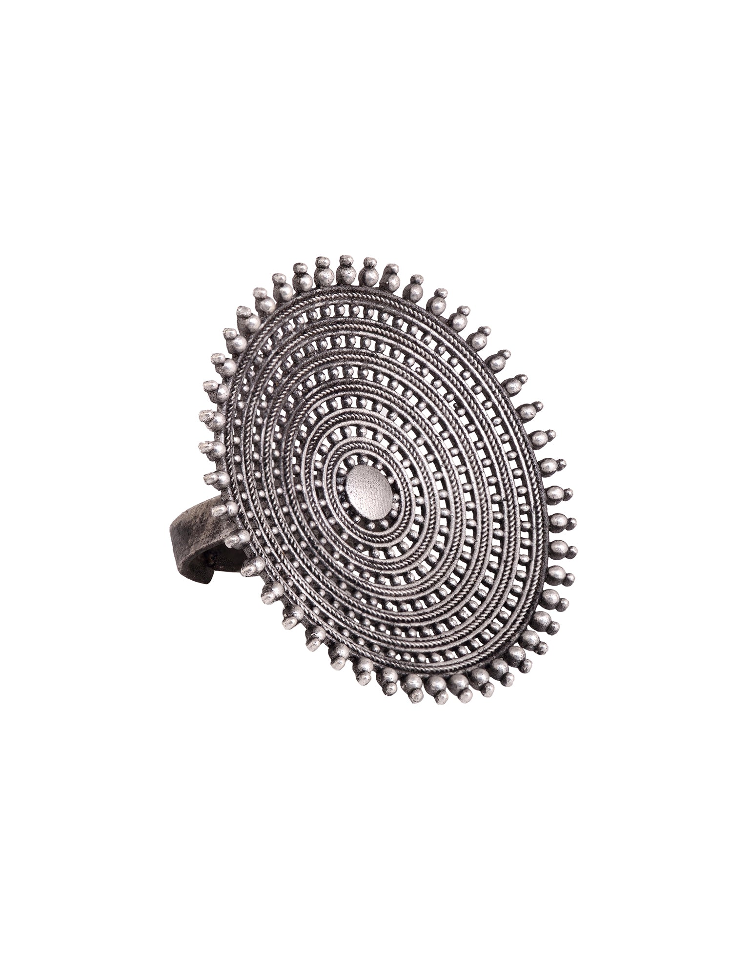 Oxidised Siver Plated Cocktail Finger Ring