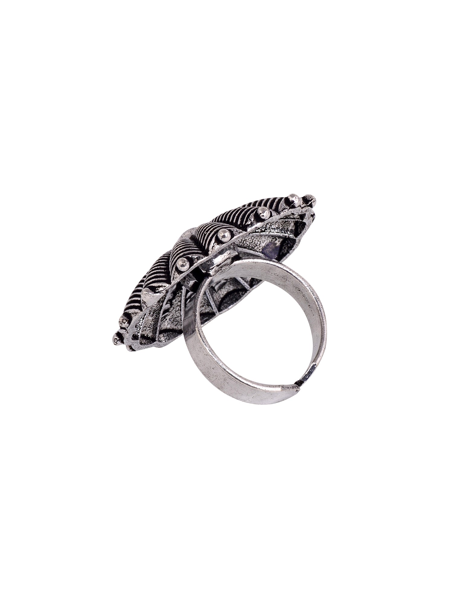 Oxidised Silver Plated Finger Ring