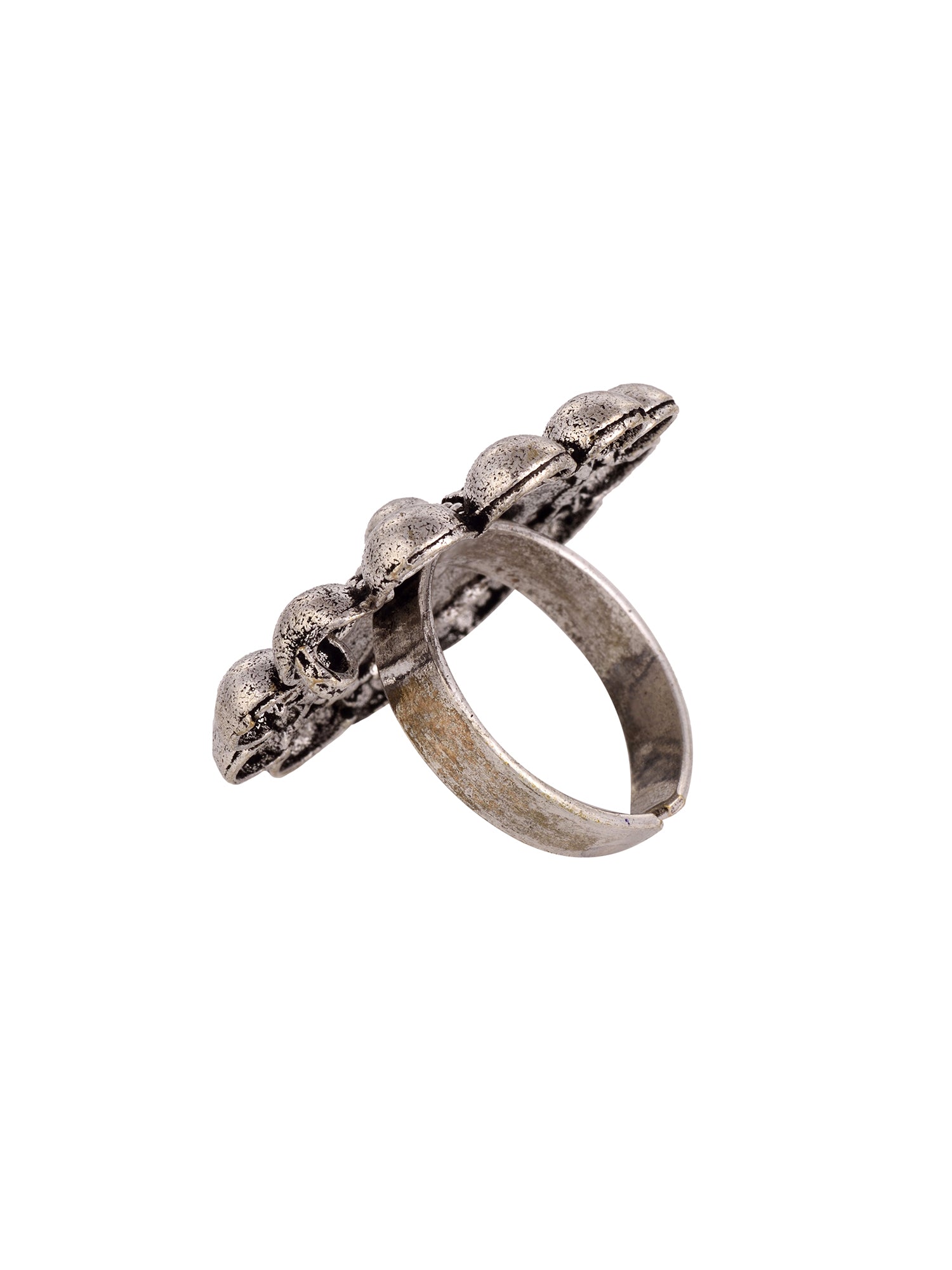 Oxidised Silver Toned Finger Ring
