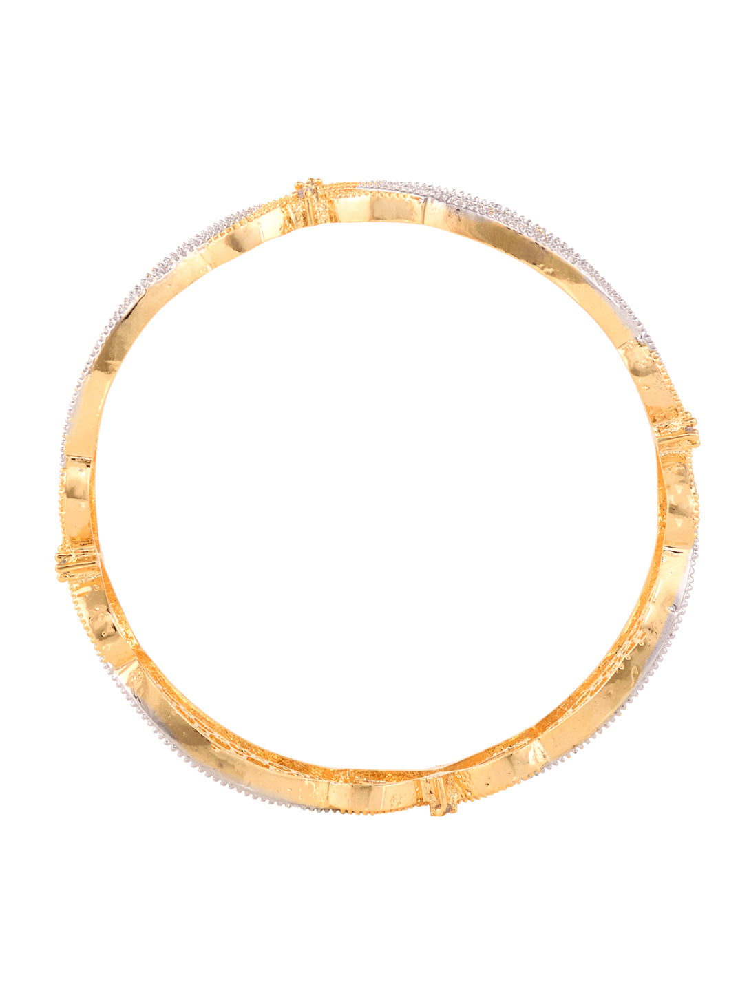 Set of 2 Dual Gold Plated  Modern Blend Hand Crafted Bangles Set