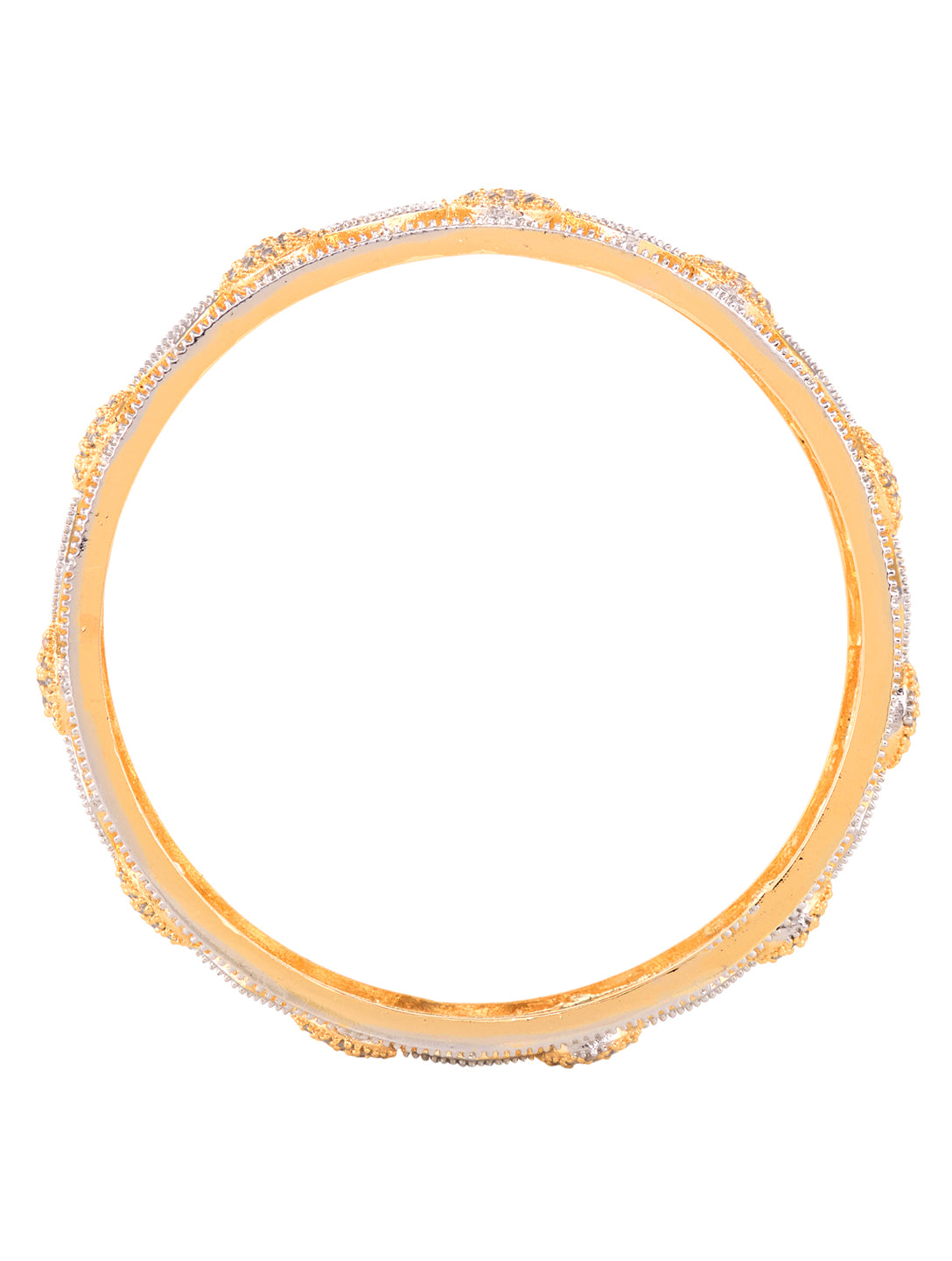 A Pair of 2 Gold Toned Intricate design Bangle Bracelet