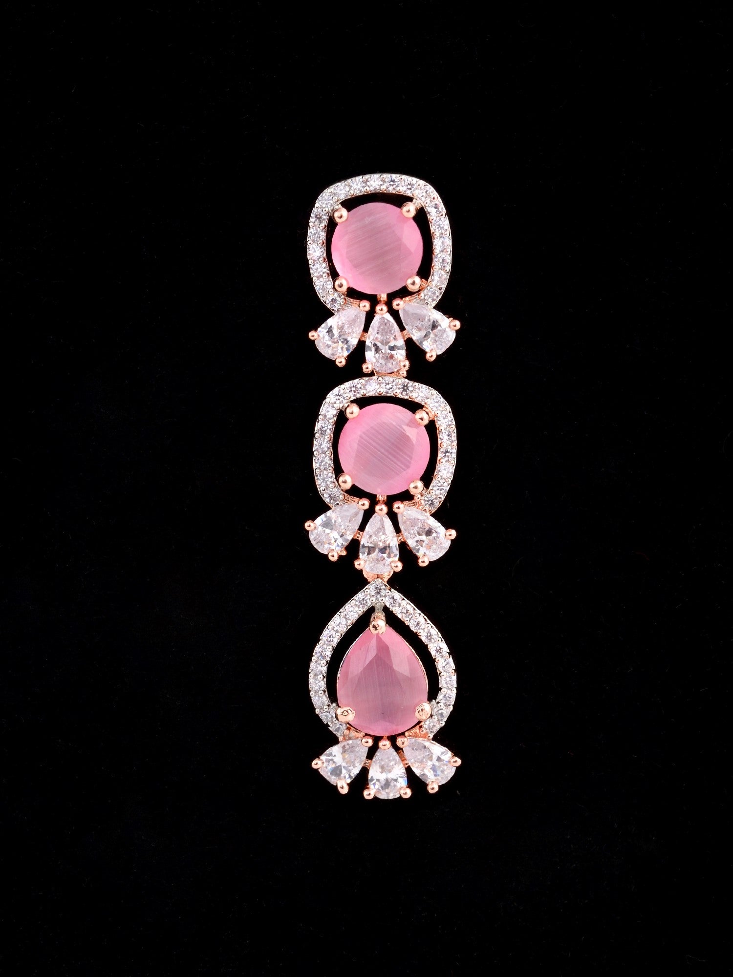 Pastel Pink Designer contemporary Necklace Earrings for women & Girls