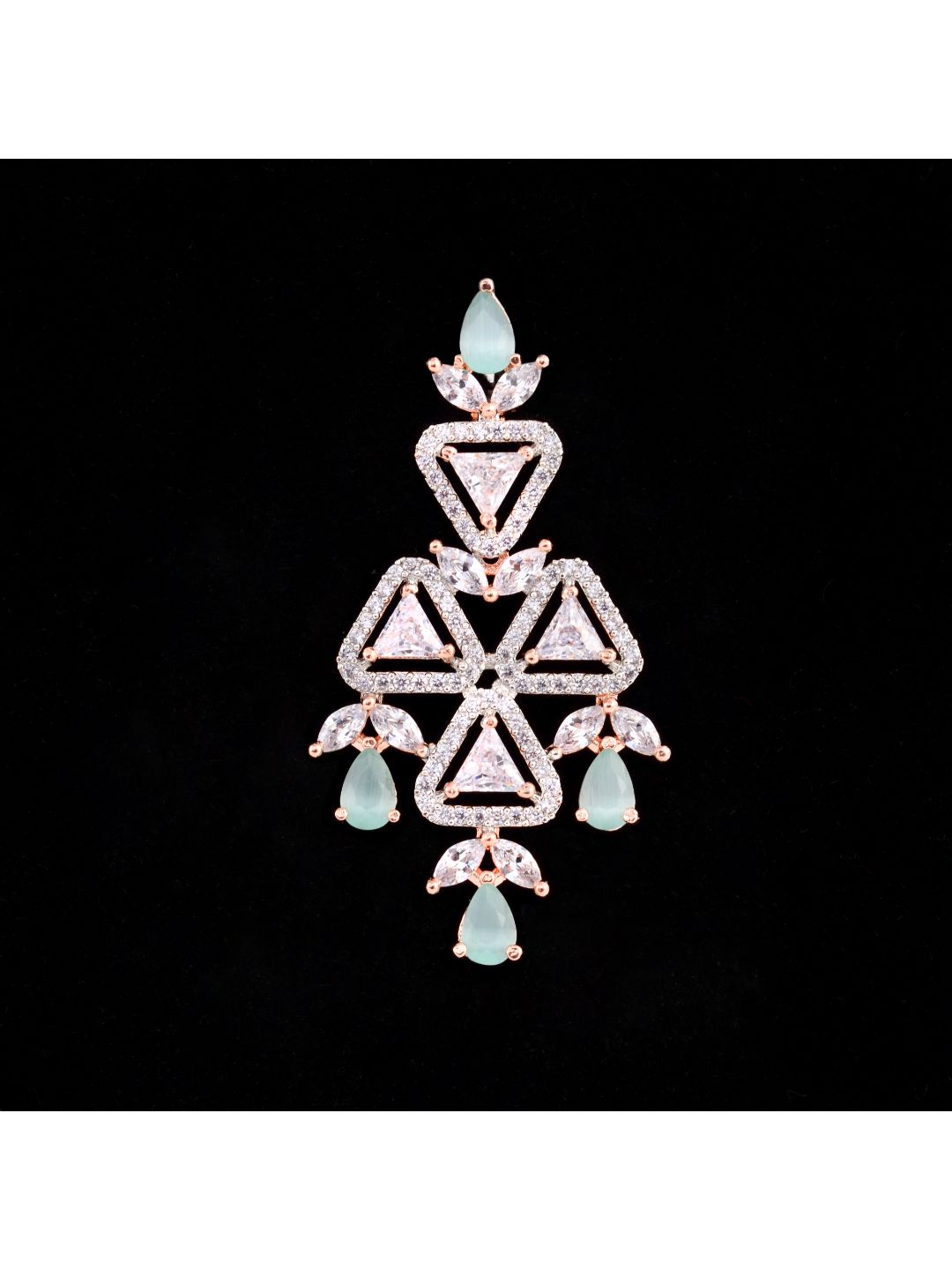 Unique triangular design Diamond Necklace Earrings Modern design for Women & Girls