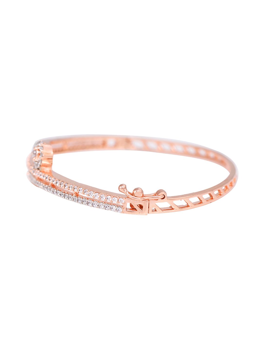 Rose Gold plated AD studded Stylish Modern Handcrafted Bracelet for Women & Girls