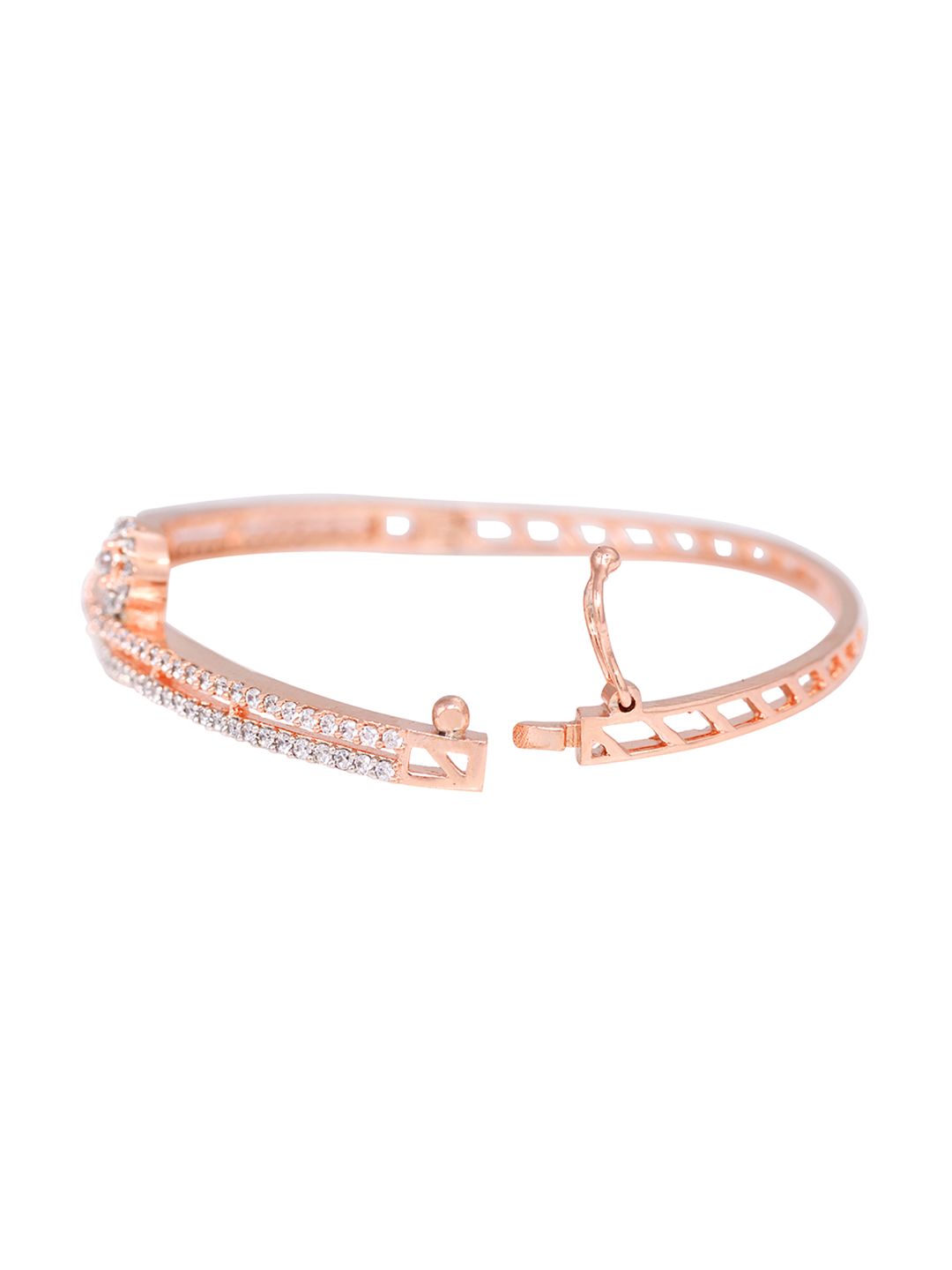 Rose Gold plated AD studded Stylish Modern Handcrafted Bracelet for Women & Girls