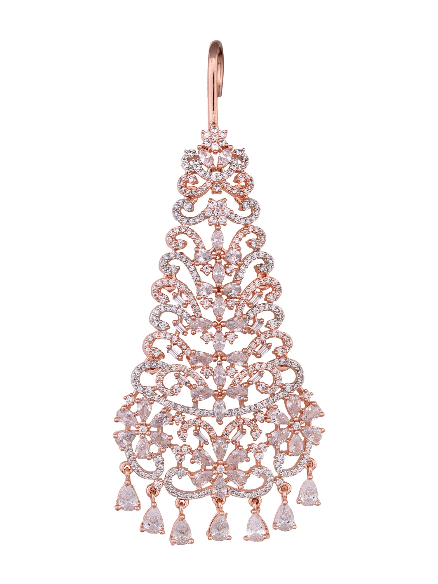 Rose Gold Plated AD studed Floral design Passa