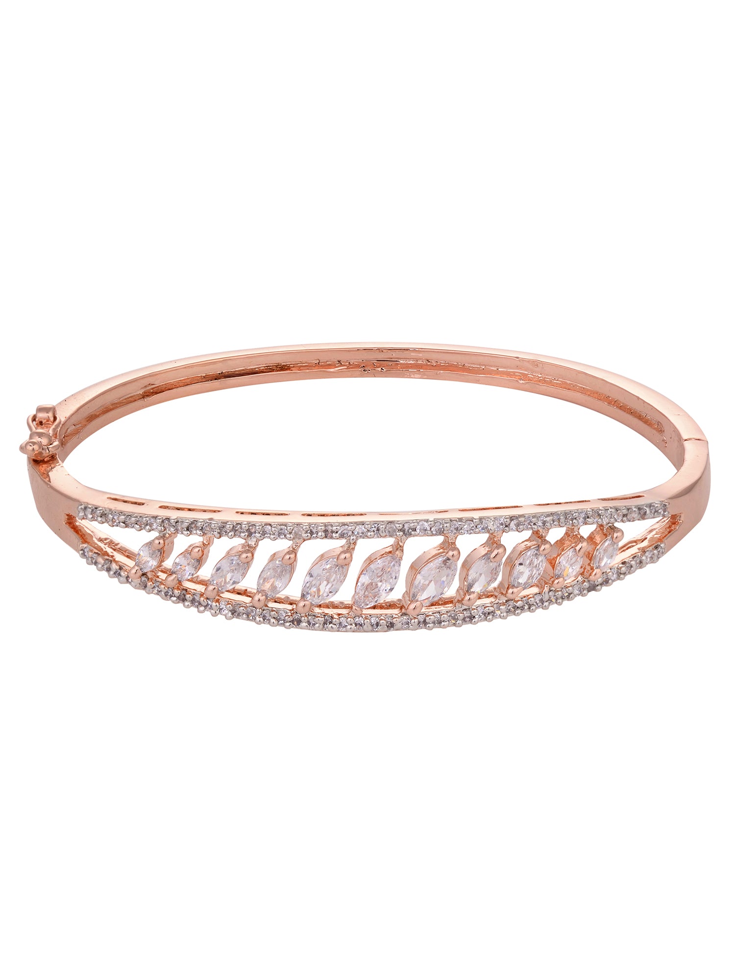 Rose gold Plated White AD Studded Delicate Bracelet