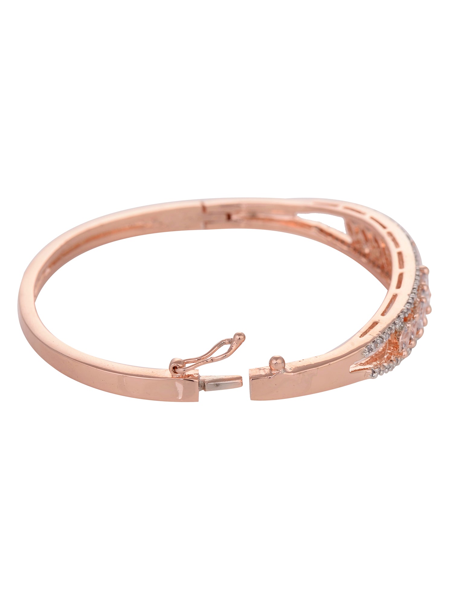 Rose gold Plated White AD Studded Delicate Bracelet