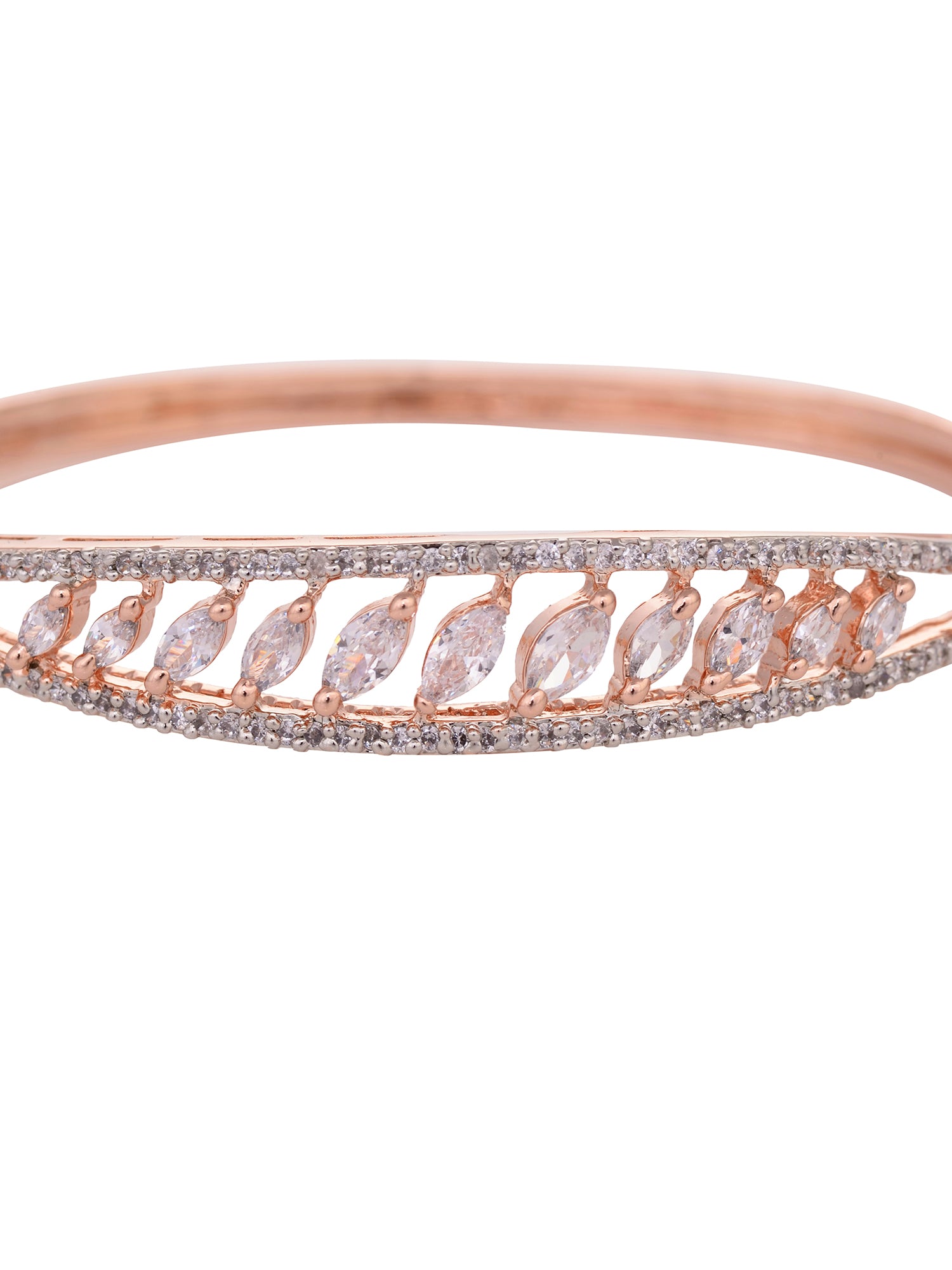 Rose gold Plated White AD Studded Delicate Bracelet