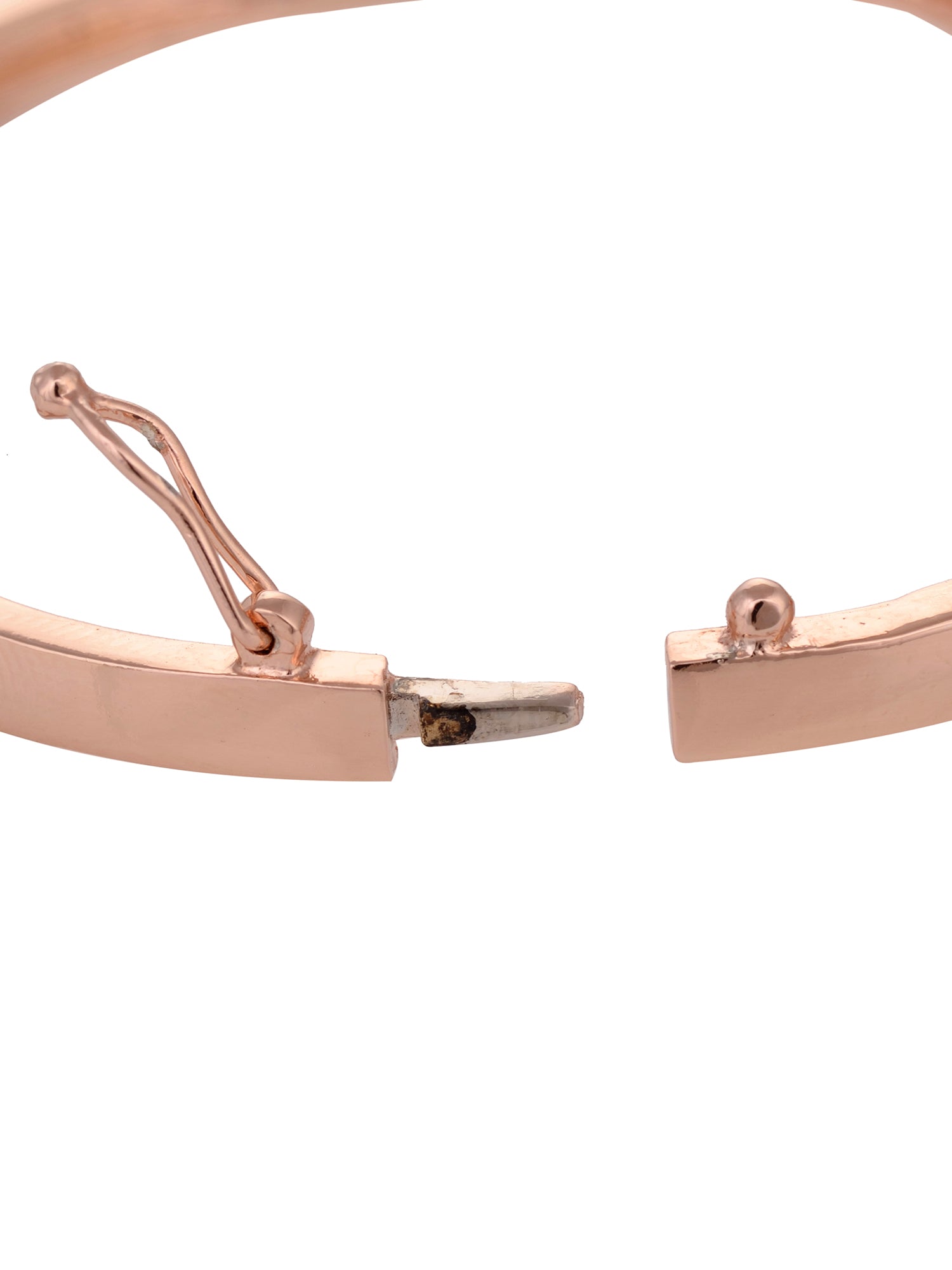 Rose Gold Plated White AD studded Contemporary bangle Bracelet