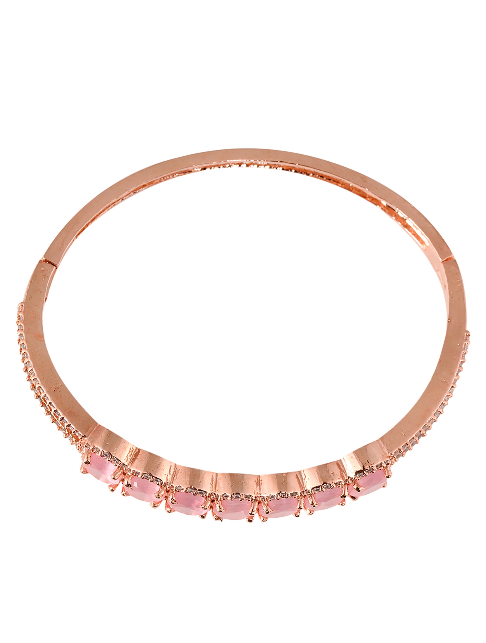 Rose Gold plated Pink AD stylish Handcrafted Bracelet for Women & Girls