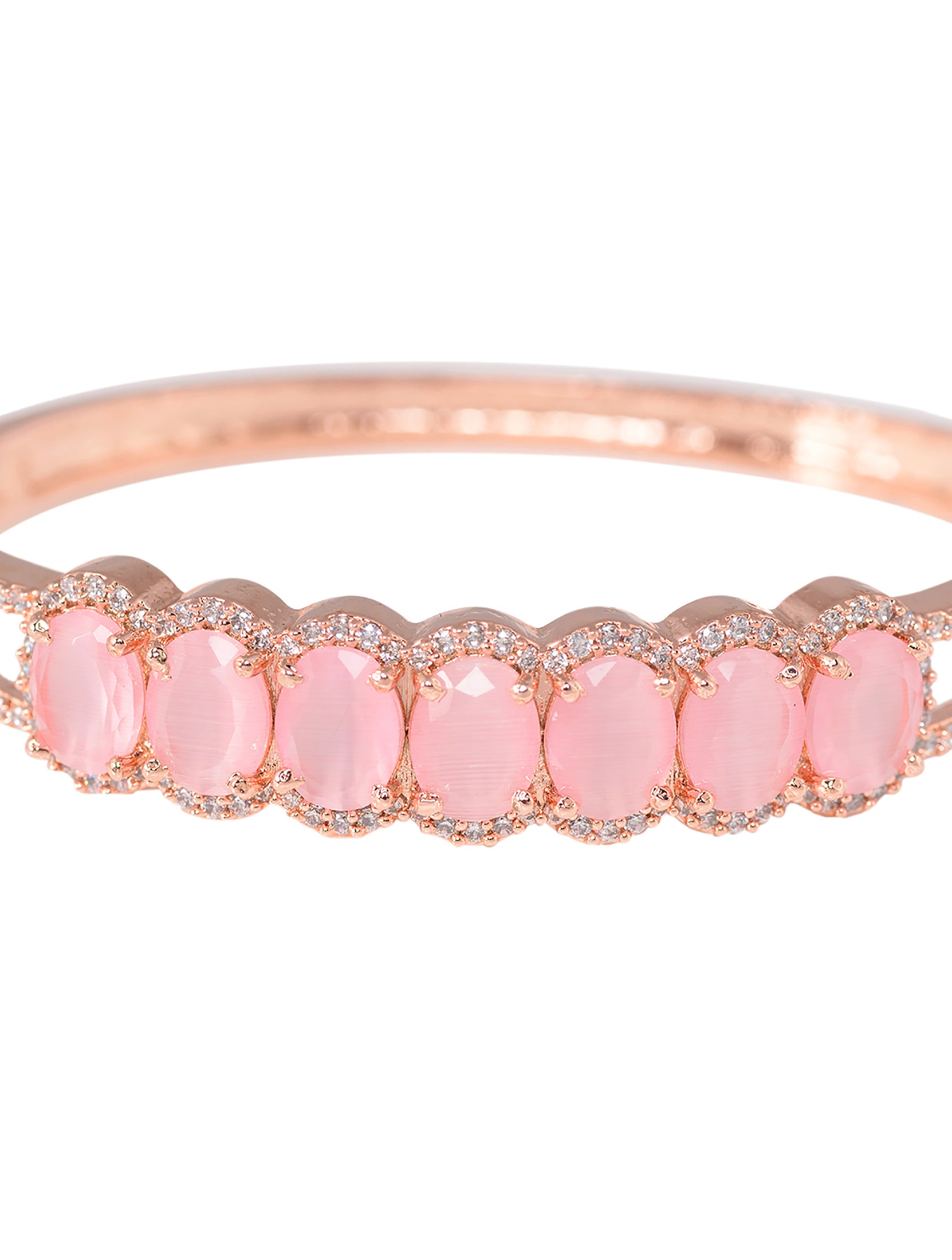 Rose Gold plated Pink AD stylish Handcrafted Bracelet for Women & Girls