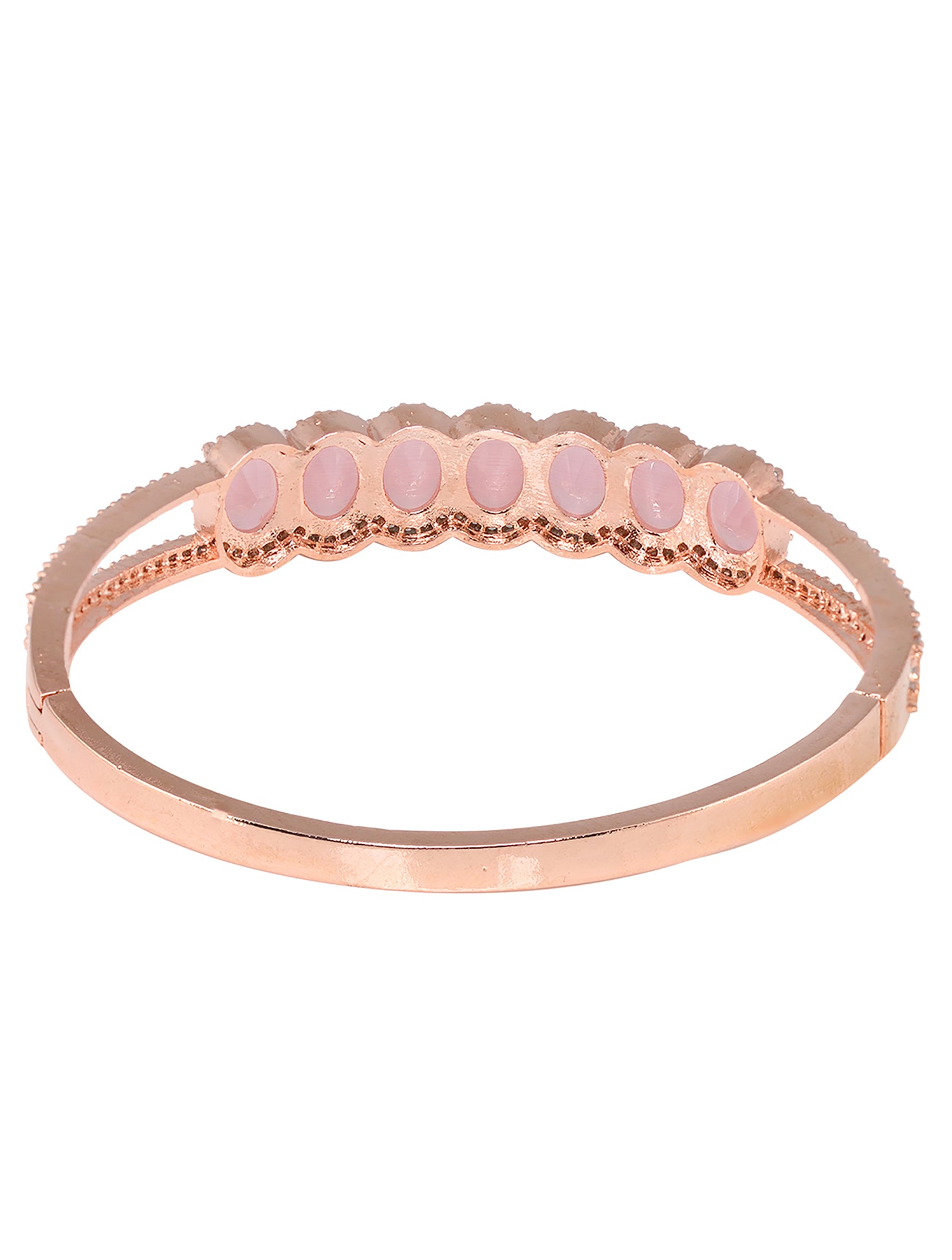 Rose Gold plated Pink AD stylish Handcrafted Bracelet for Women & Girls